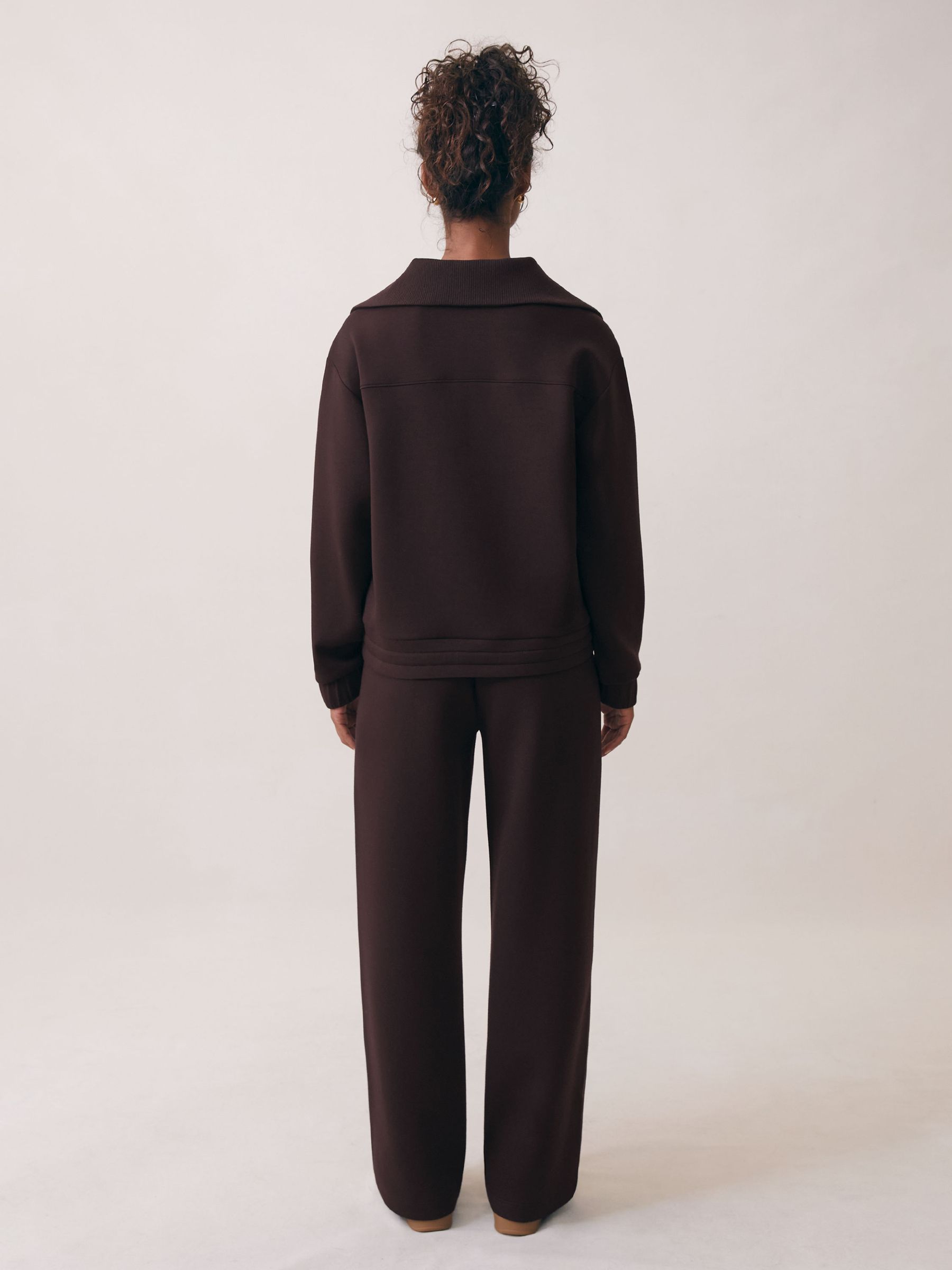 Interlock Half-Zip Drawcord Sweatshirt in Plum