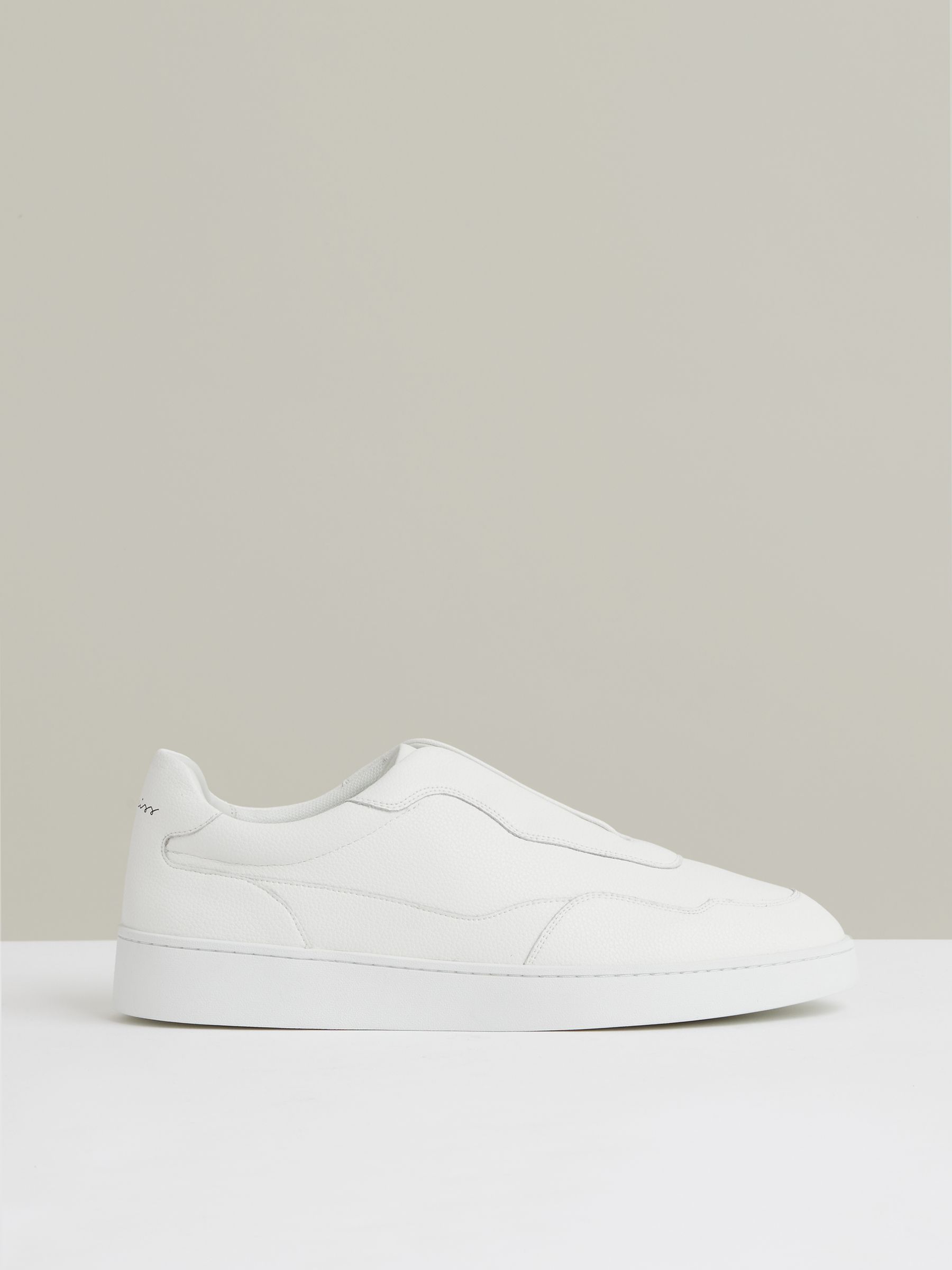 Leather Elasticated-Lace Trainers in White