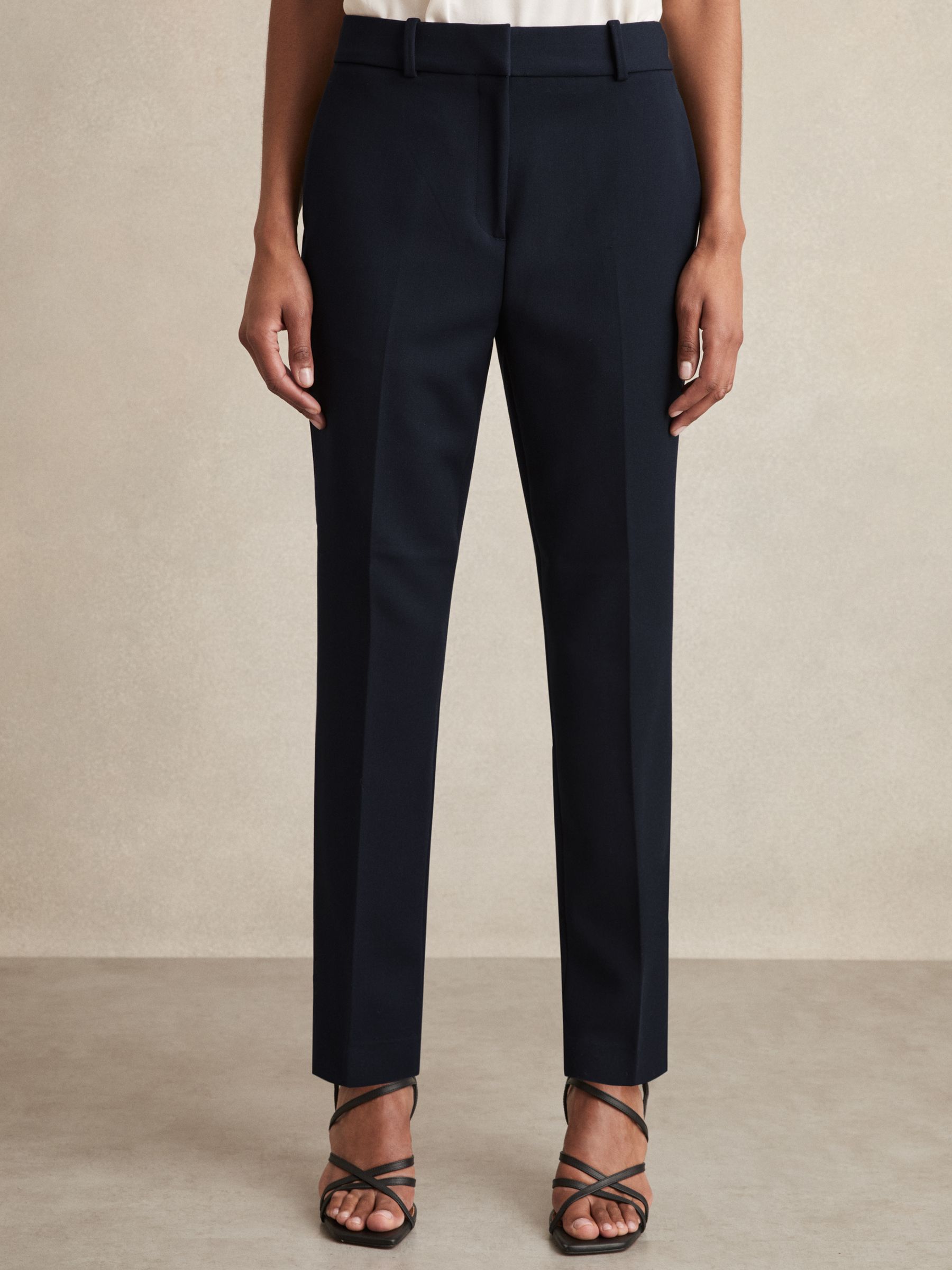 Slim Fit Suit Trousers in Navy