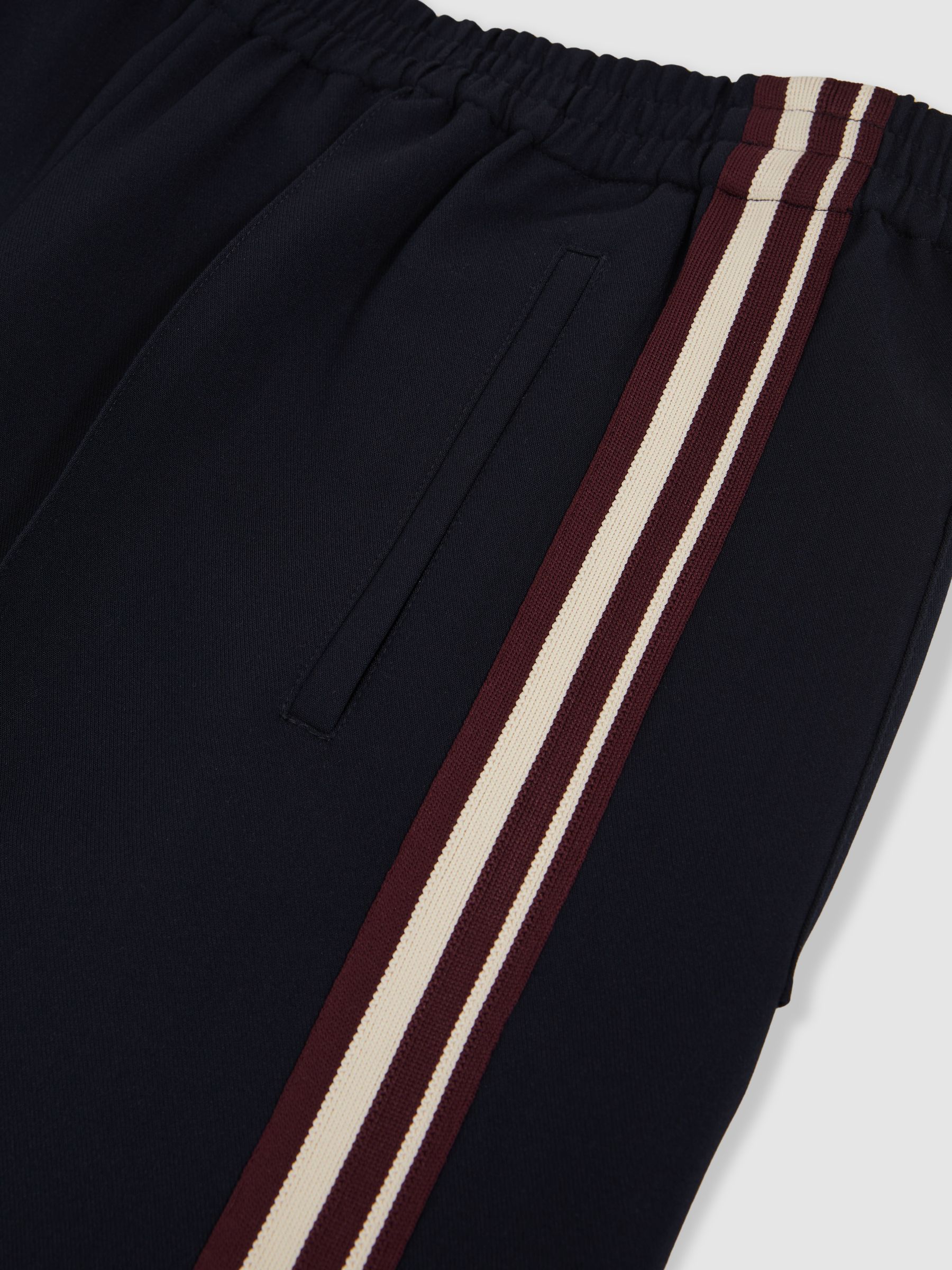 Petite Side-Stripe Wide-Leg Trousers in Navy
