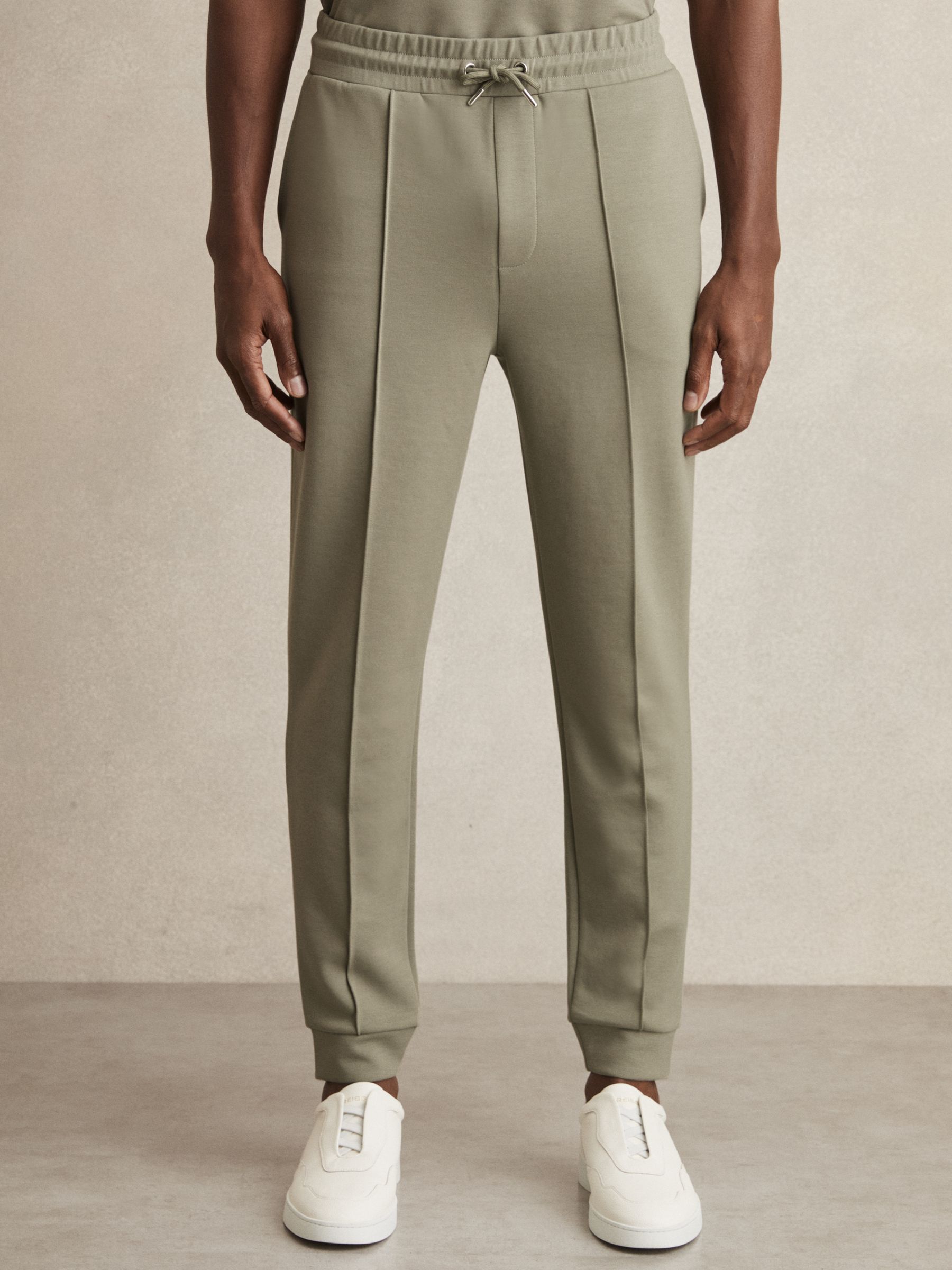 Stretch-Jersey Tailored Joggers in Sage