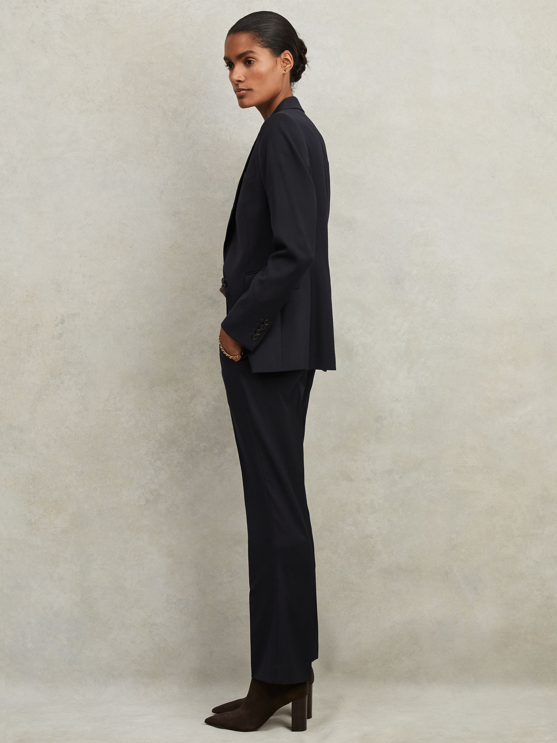 Petite Single Breasted Suit Blazer in Black