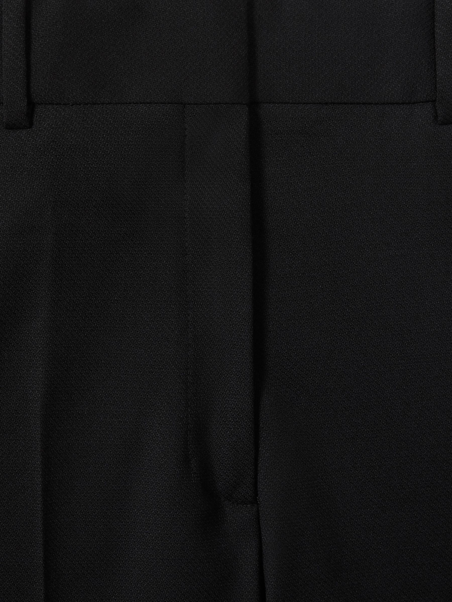 Petite Wool-Blend Tailored Flared Suit Trousers in Black