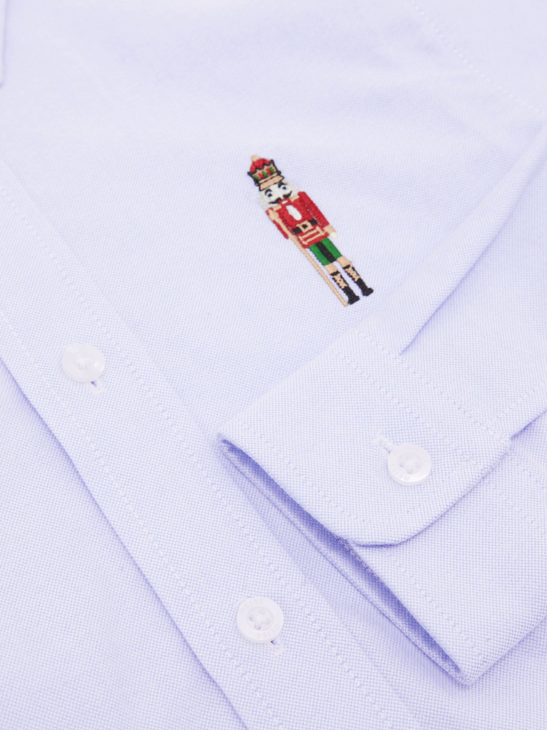 13-14 yrs Nutcracker-Embroidered Oxford Shirt Cotton in Soft Blue