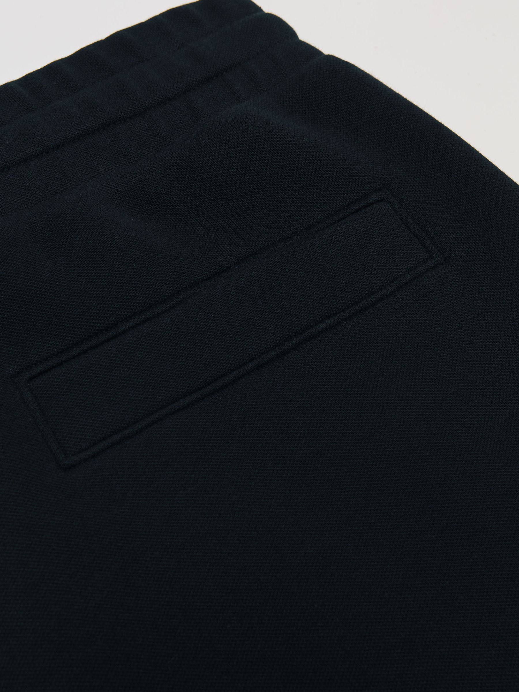 Cotton Blend Interlock Wide Leg Joggers in Black/White