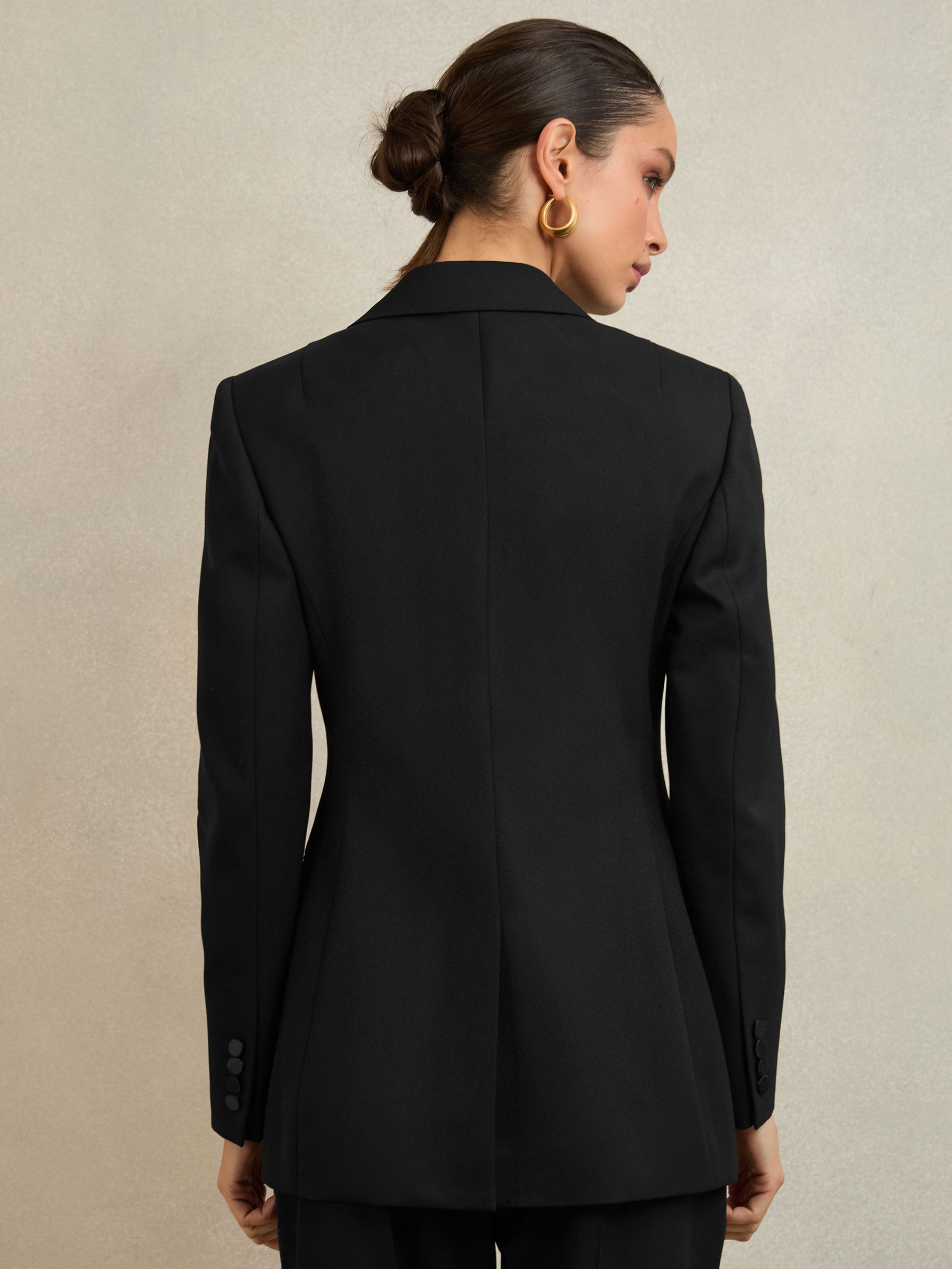 Atelier Single-Breasted Tuxedo Blazer in Black