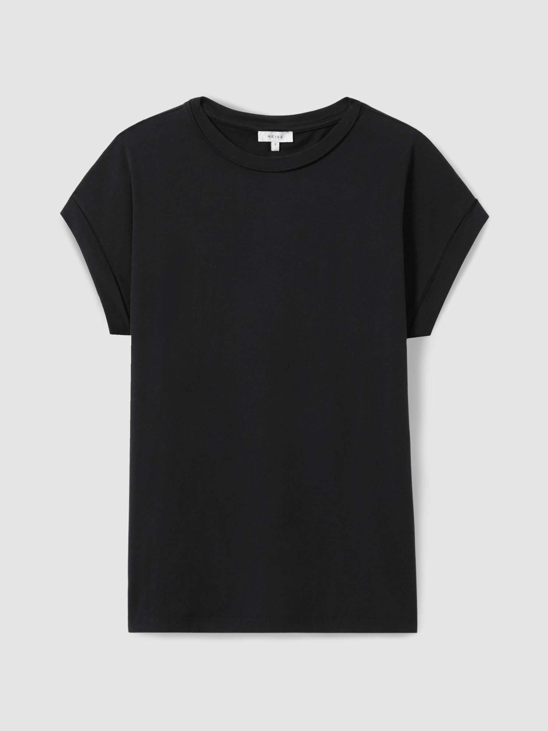 Cotton-Jersey Crew Neck T-Shirt in Black