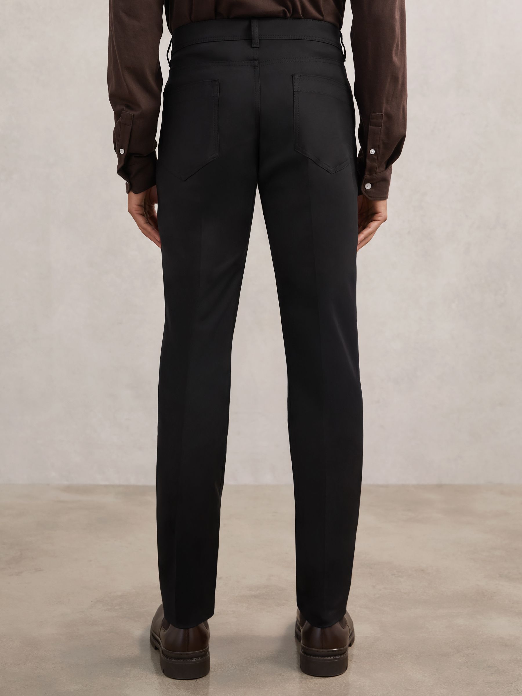 Slim-Fit Five-Pocket Trousers in Black