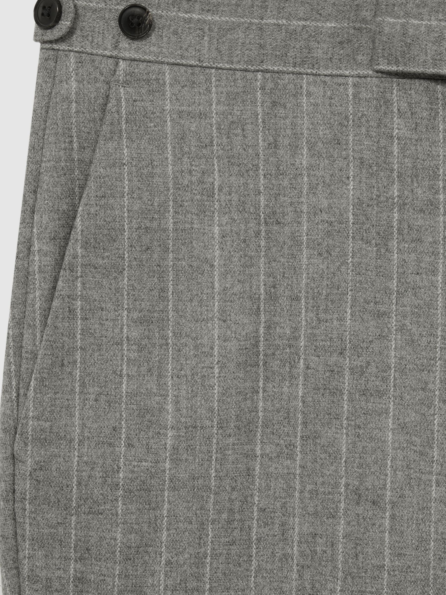 Slim-Fit Pinstripe Suit Trousers in Soft Grey