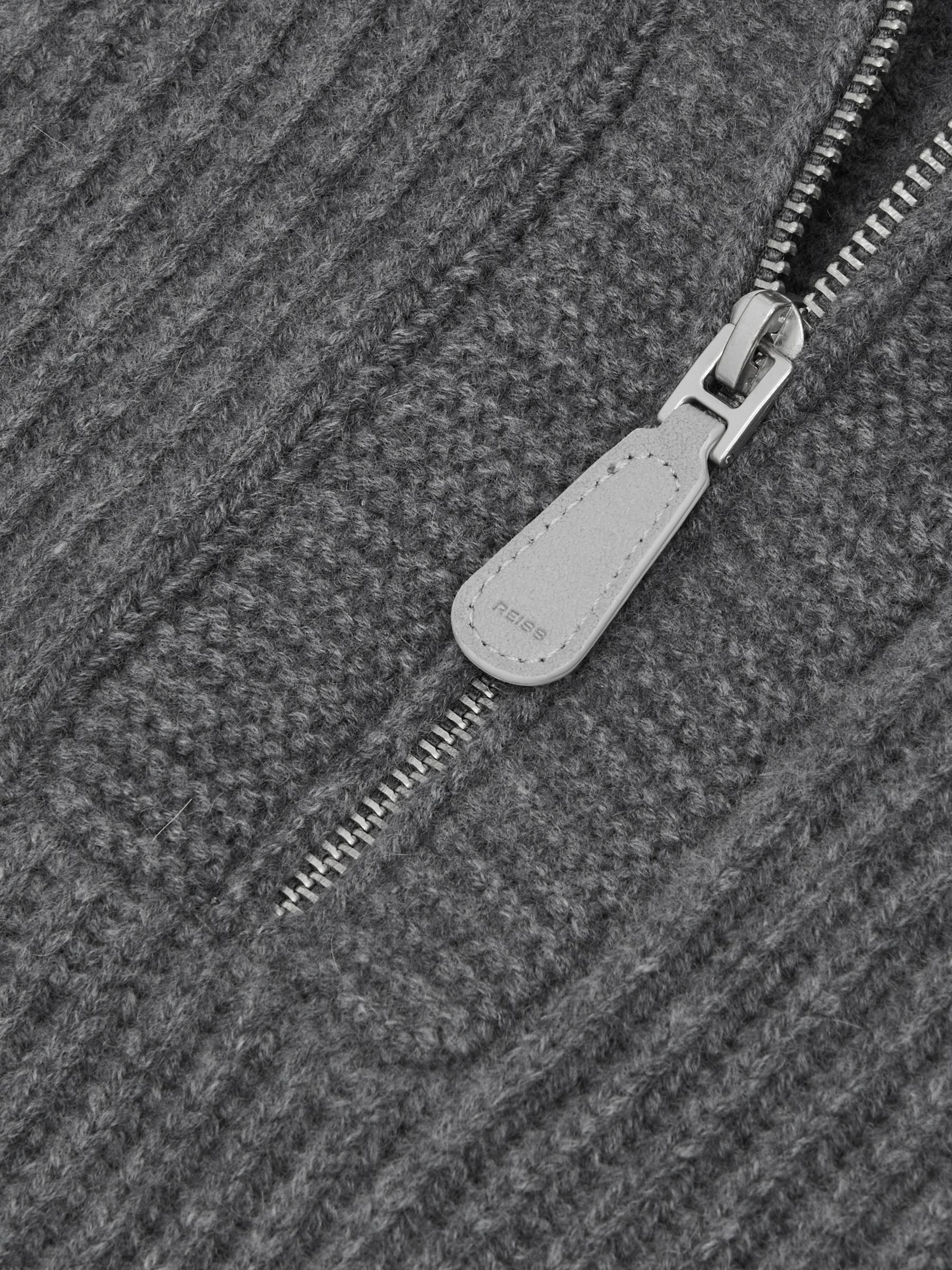 Atelier 100% Cashmere Half-Zip Jumper in Mid Grey