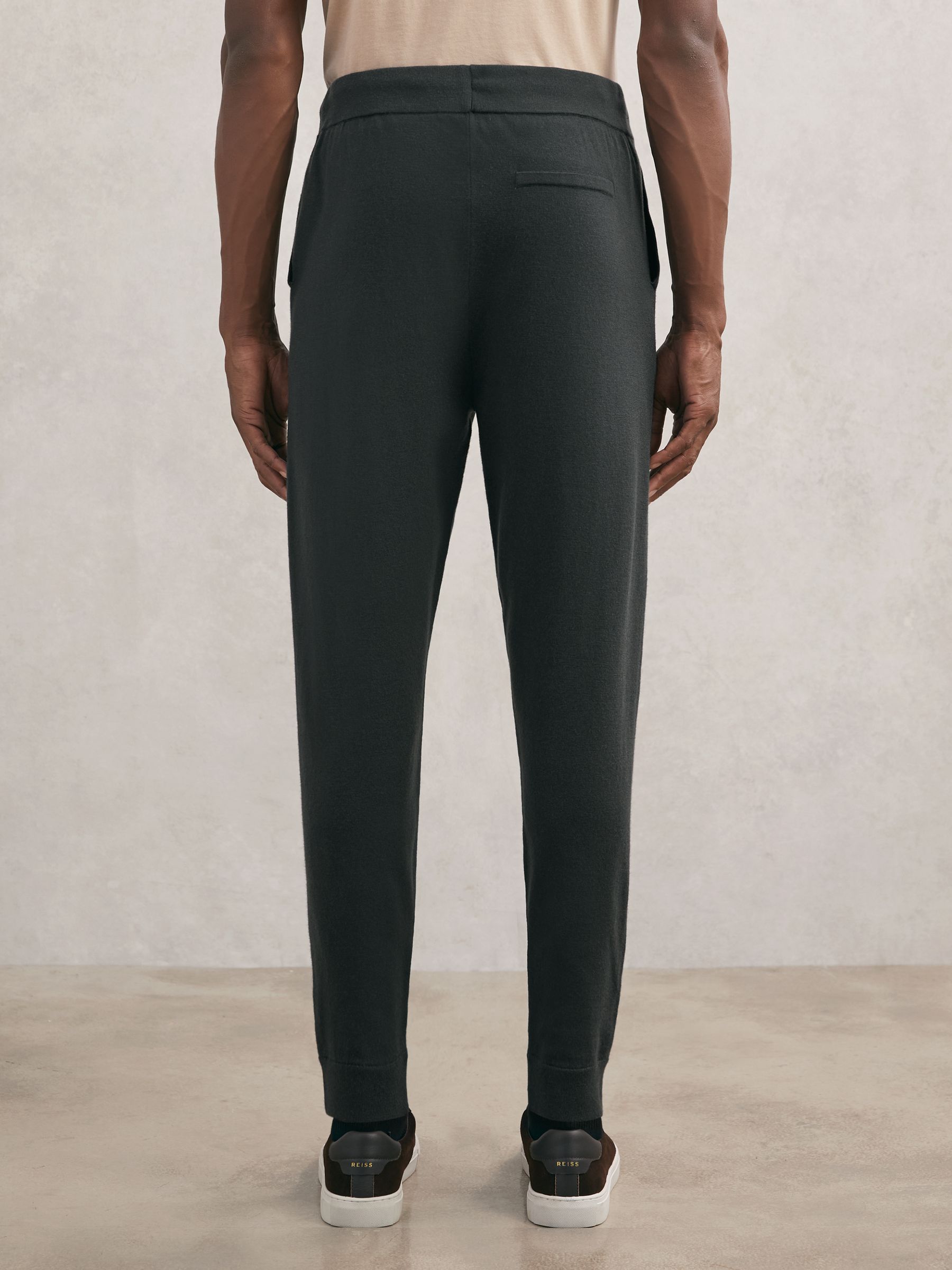 Merino Wool-Blend Cuffed Joggers in Bottle Green