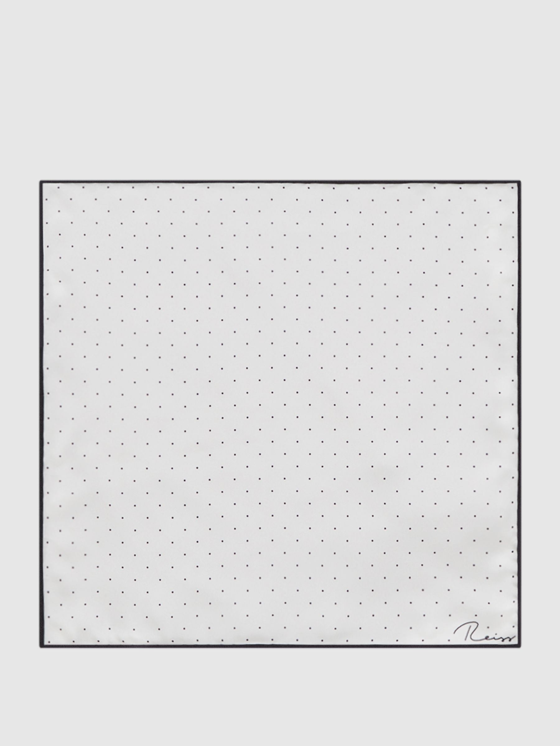 Polka Dot Silk Pocket Square in White