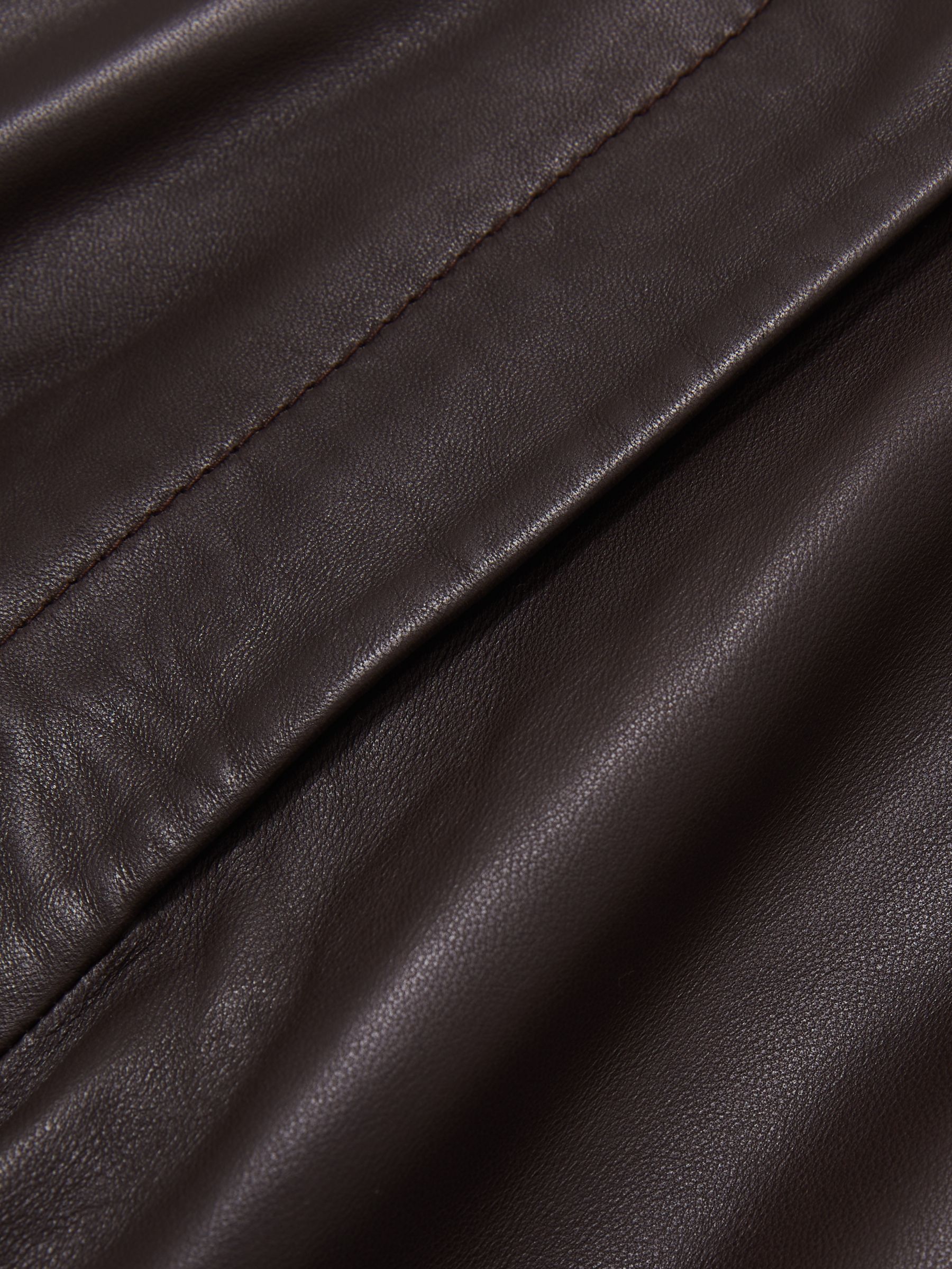 Leather Wide Leg Trousers in Chocolate