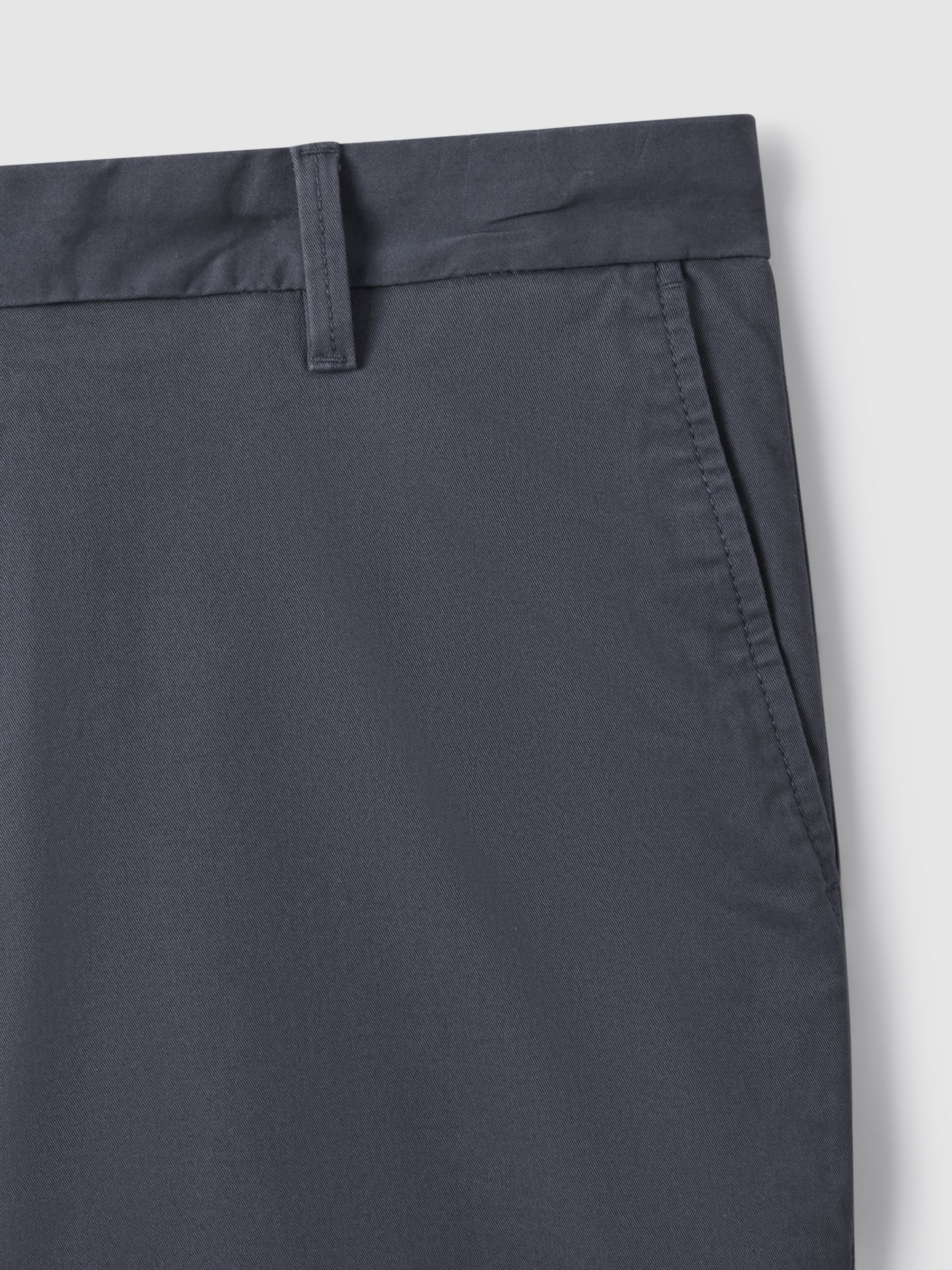 Cotton Chino Shorts with Stretch in Airforce Blue