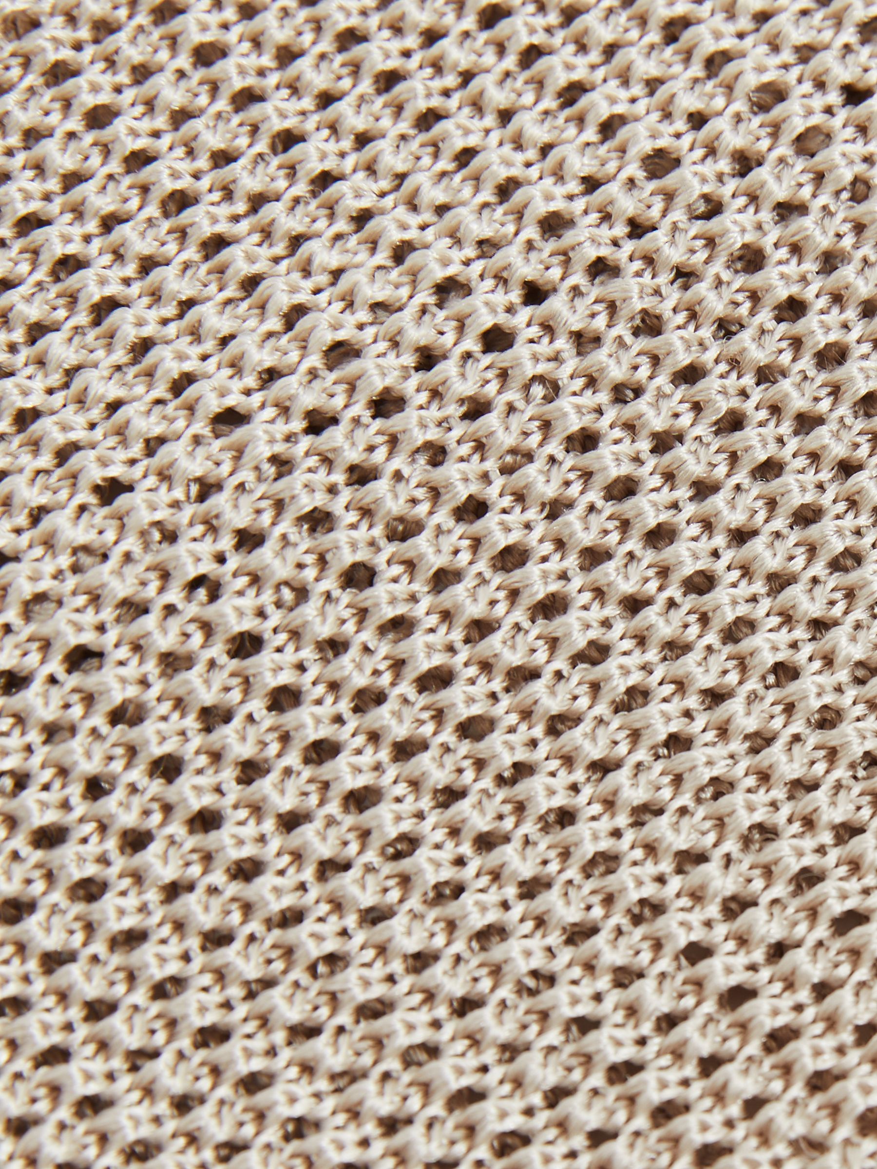 Silk Knitted Tie in Champagne