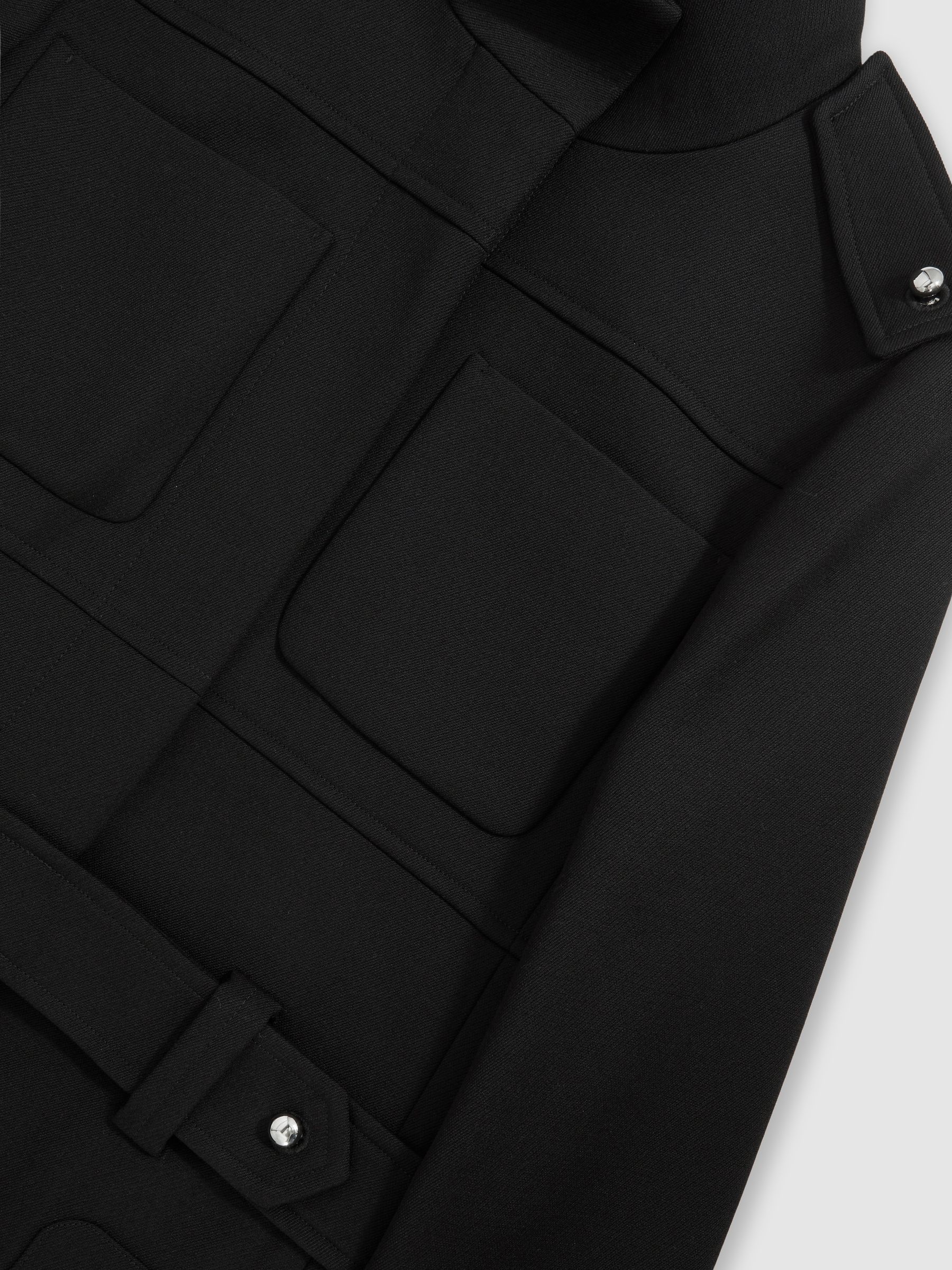 Atelier Wool Belted Long Coat in Black