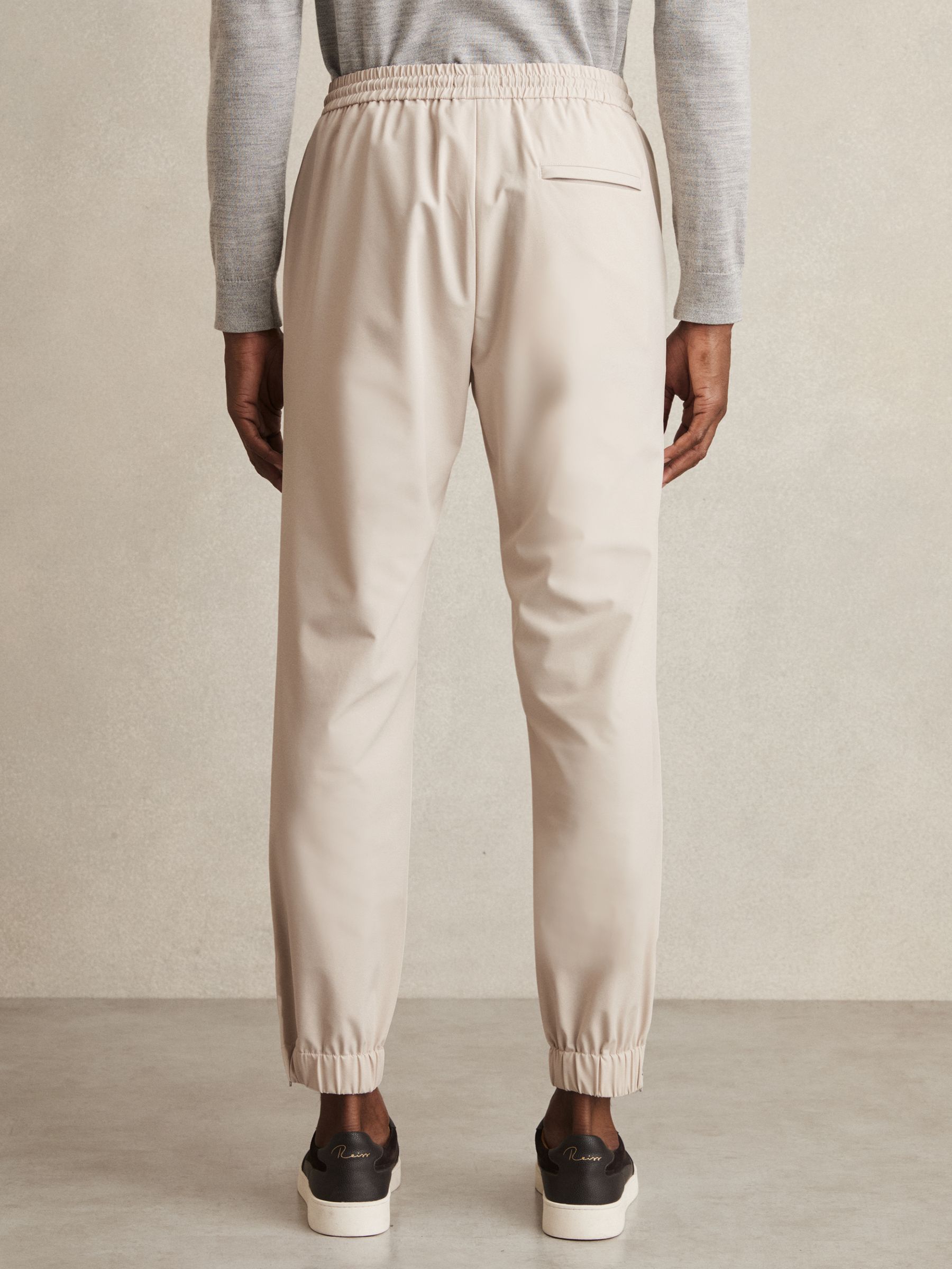 Stretch-Nylon Cuff Trousers in Stone