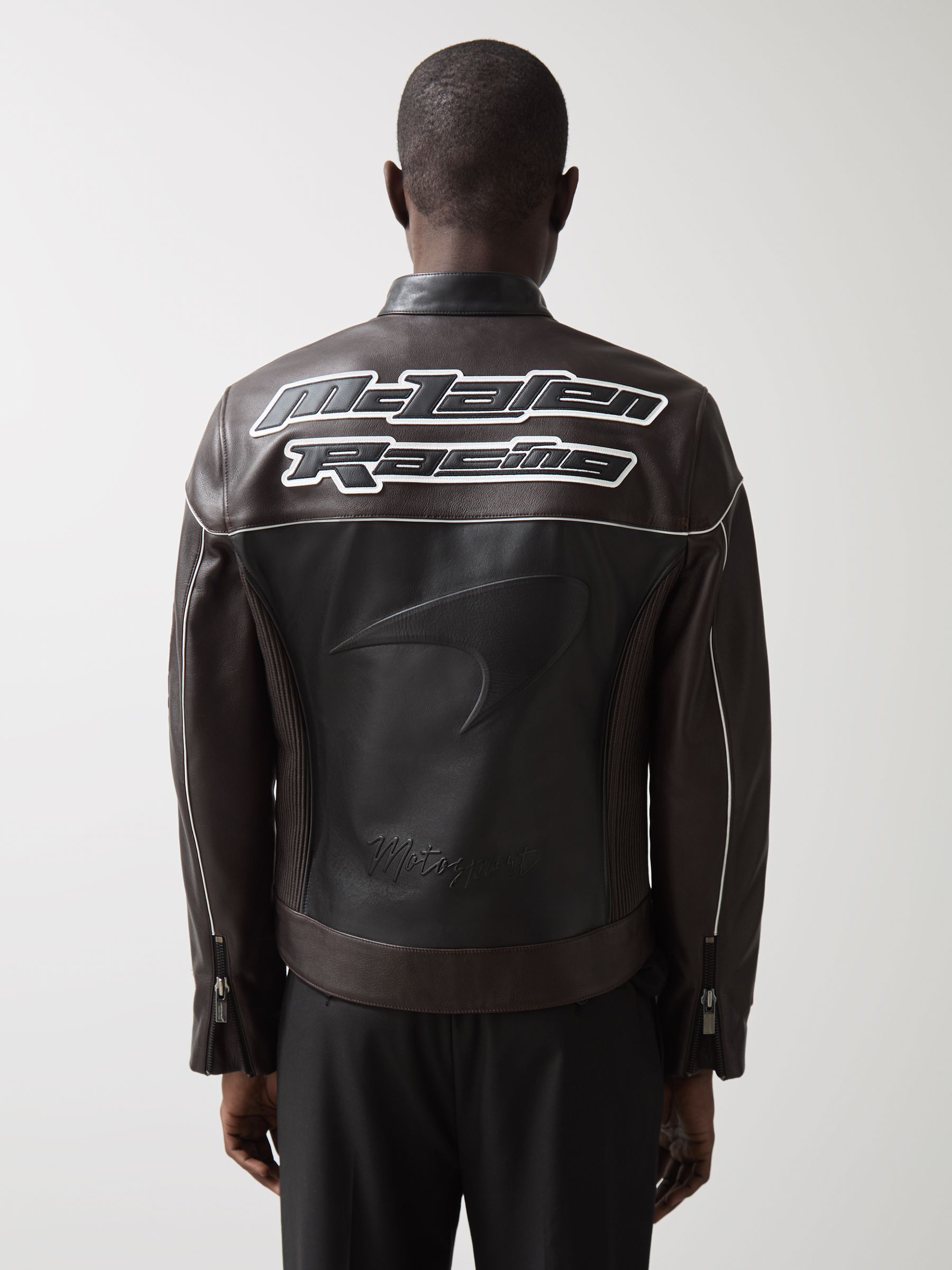McLaren F1 Team Leather Biker Jacket in Black