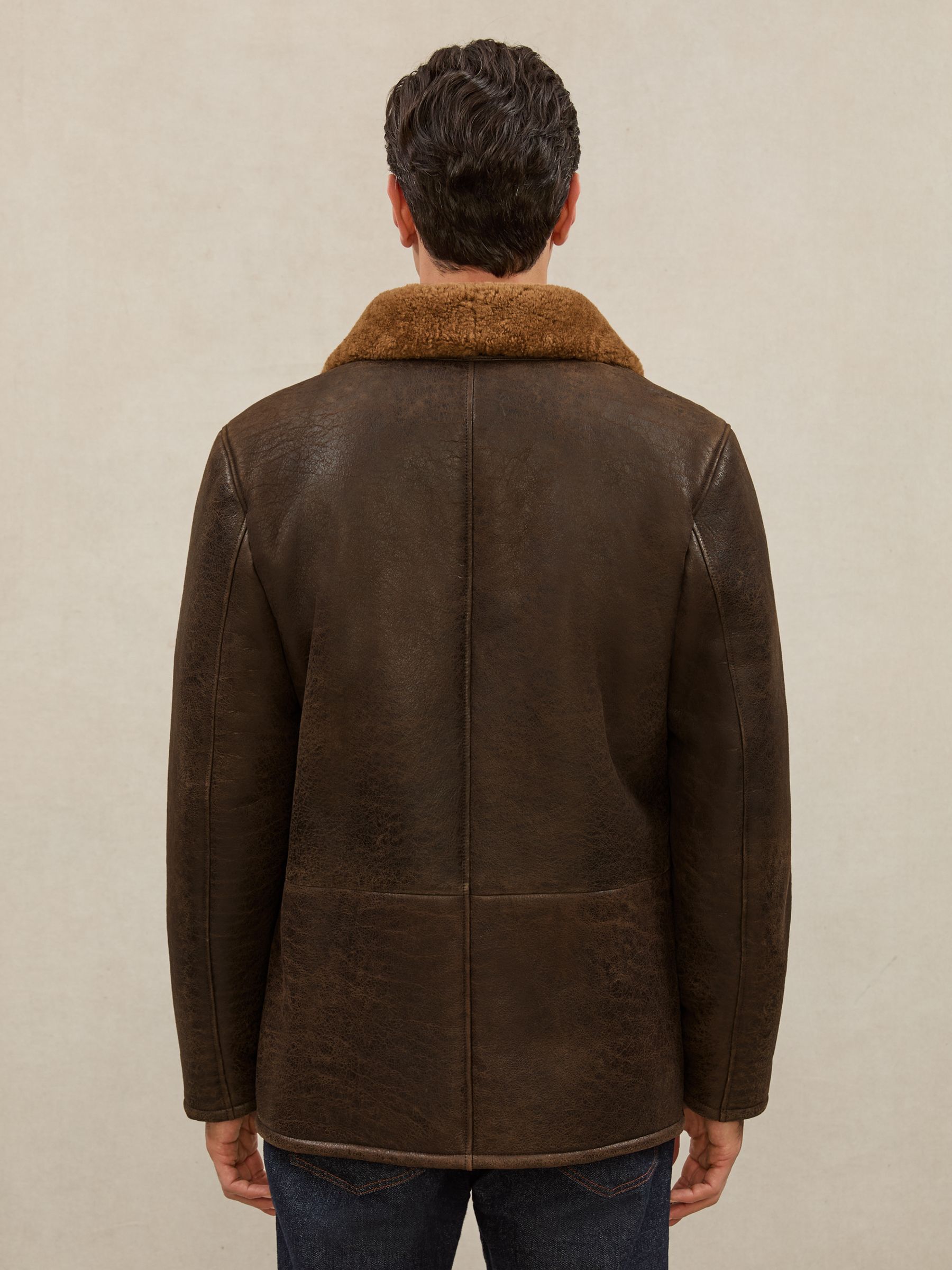 Atelier Shearling Leather Jacket in Brown