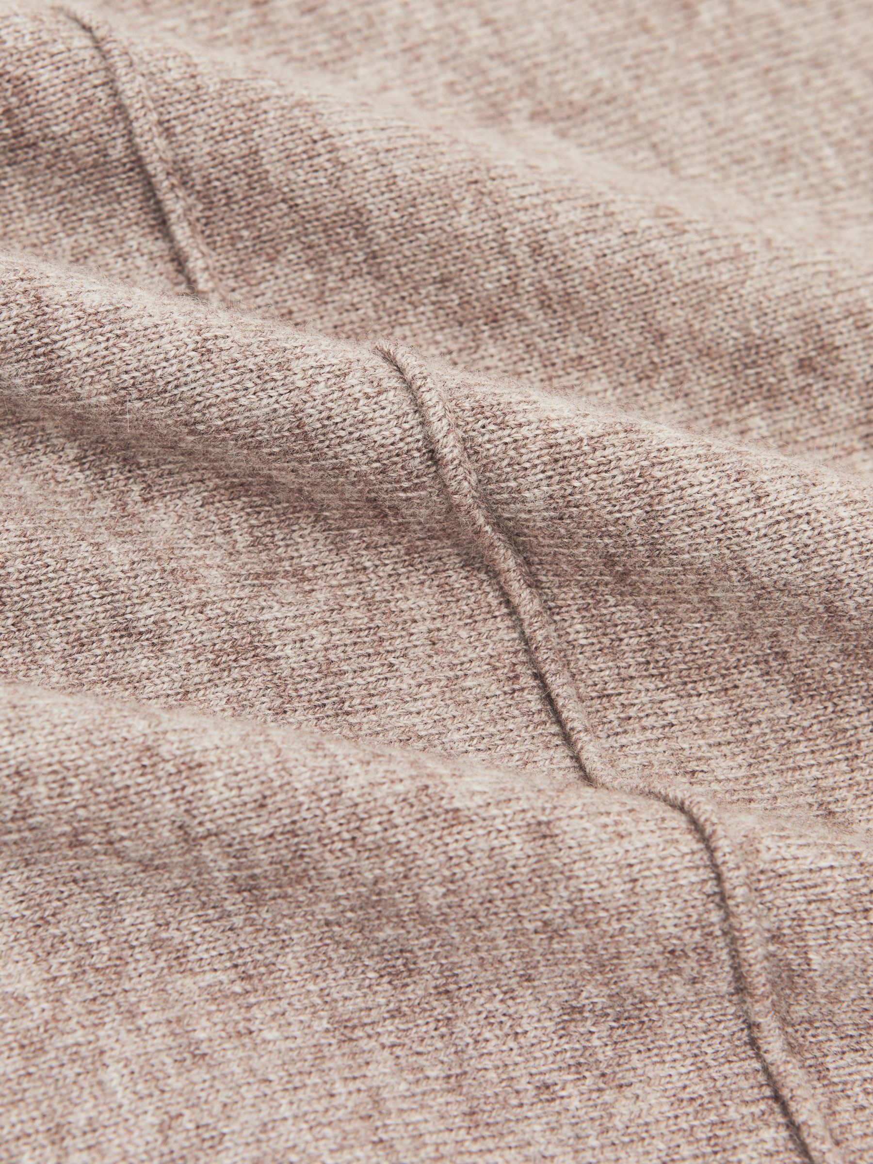 Wool-Blend Funnel-Neck Batwing Jumper with Cashmere in Neutral