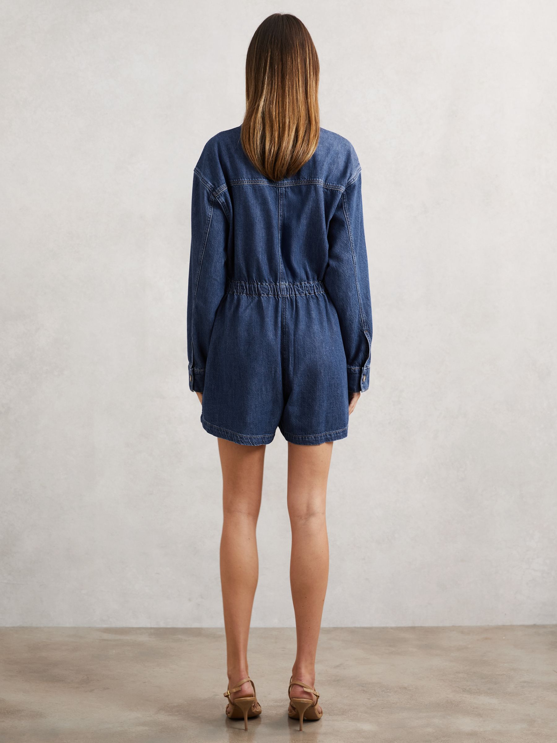 Paige Madigan Romper Jumpsuit in Mid Blue