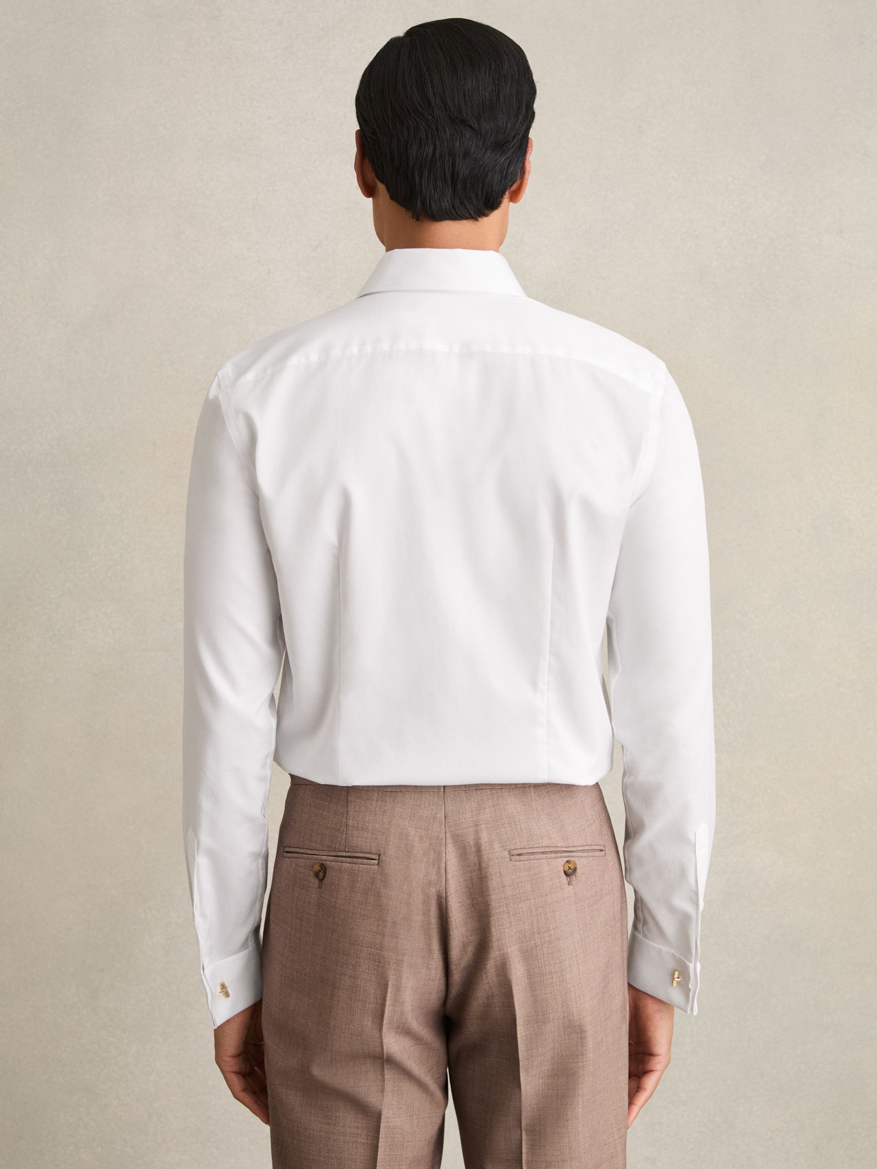 Slim Fit Cotton-Sateen Shirt in White
