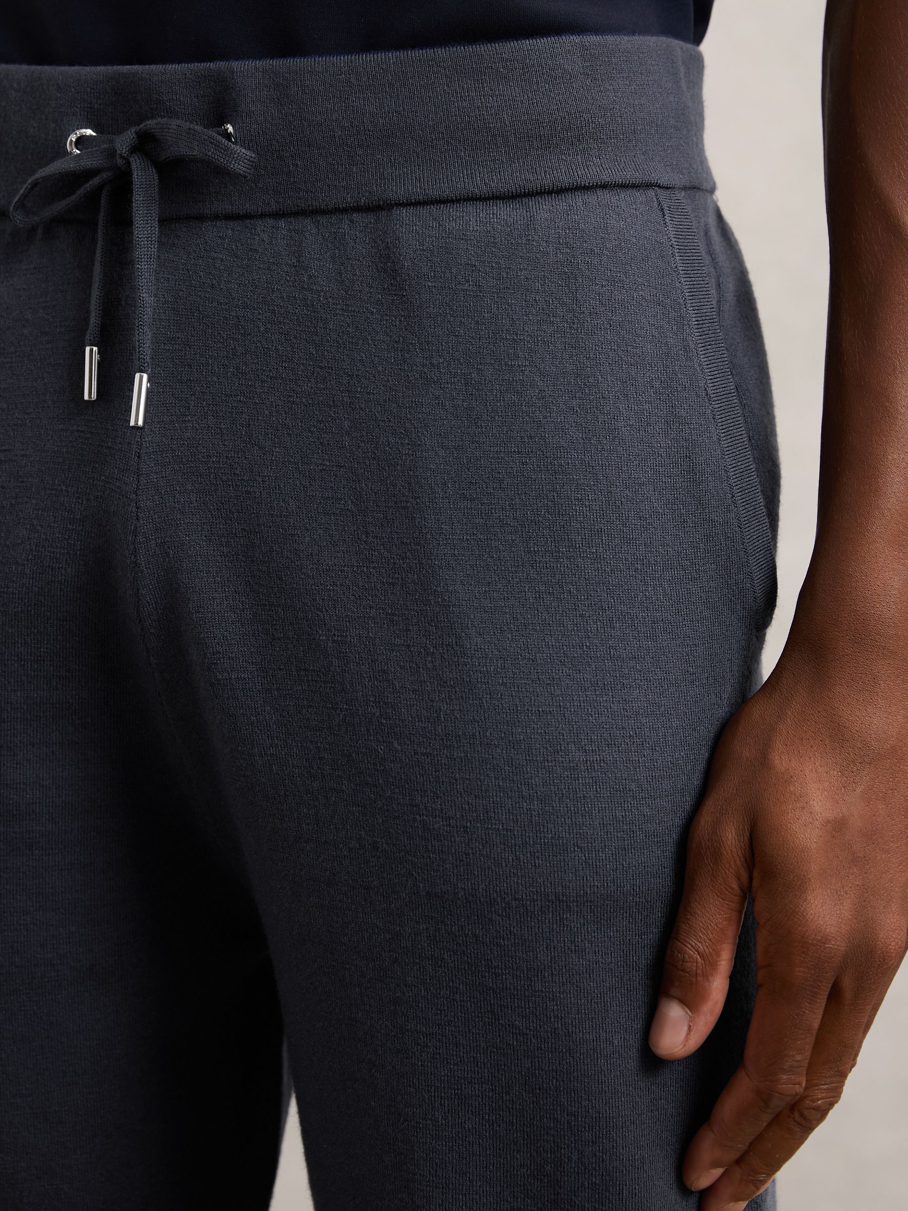 Merino Wool-Blend Cuffed Joggers in Midnight Navy