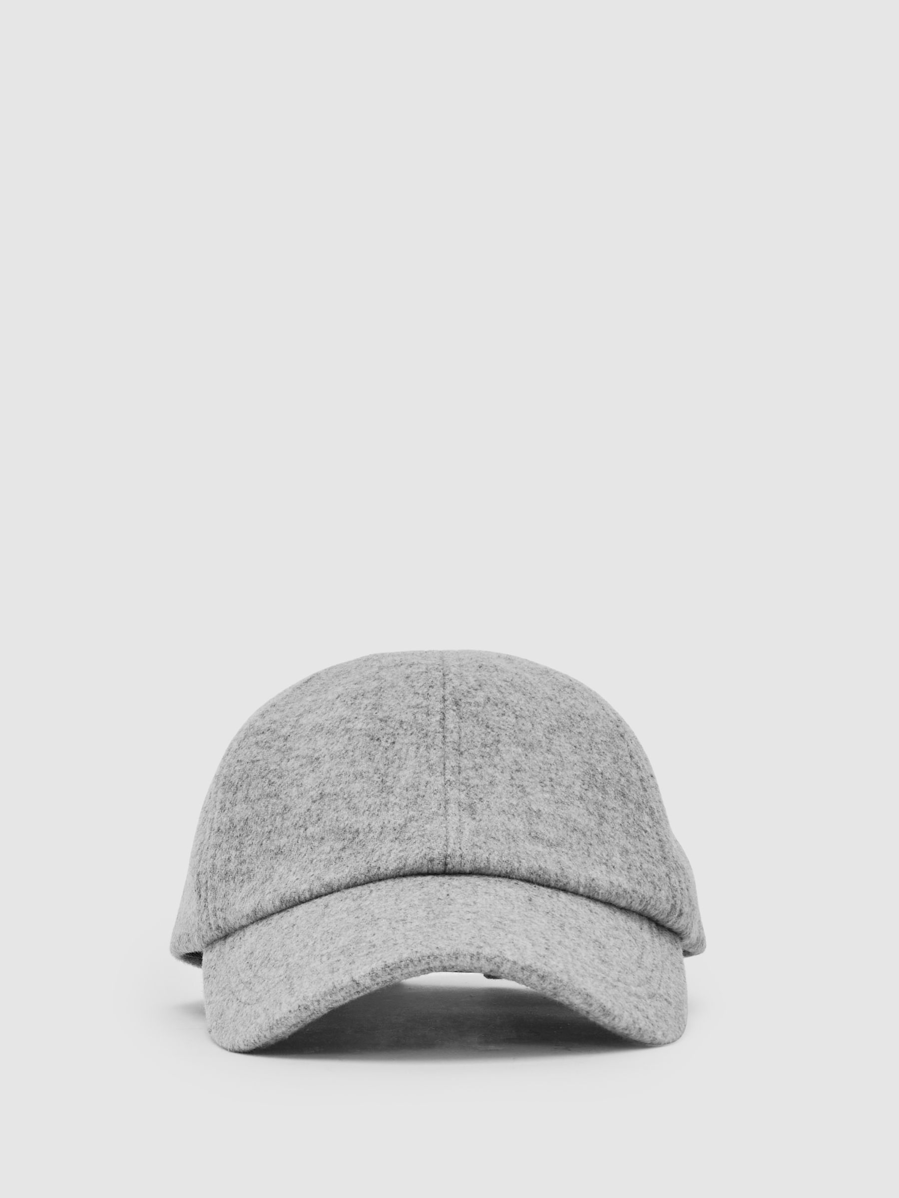 Wool-Blend Baseball Cap in Light Brown