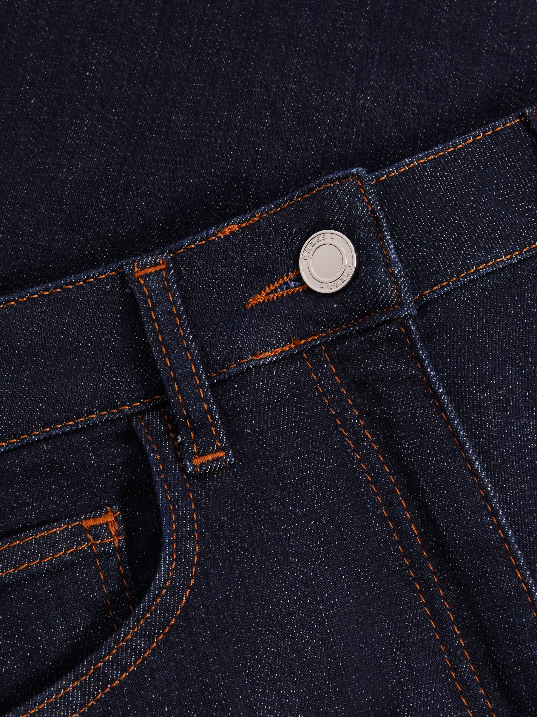 Mid-Rise Flared Jeans in Dark Blue