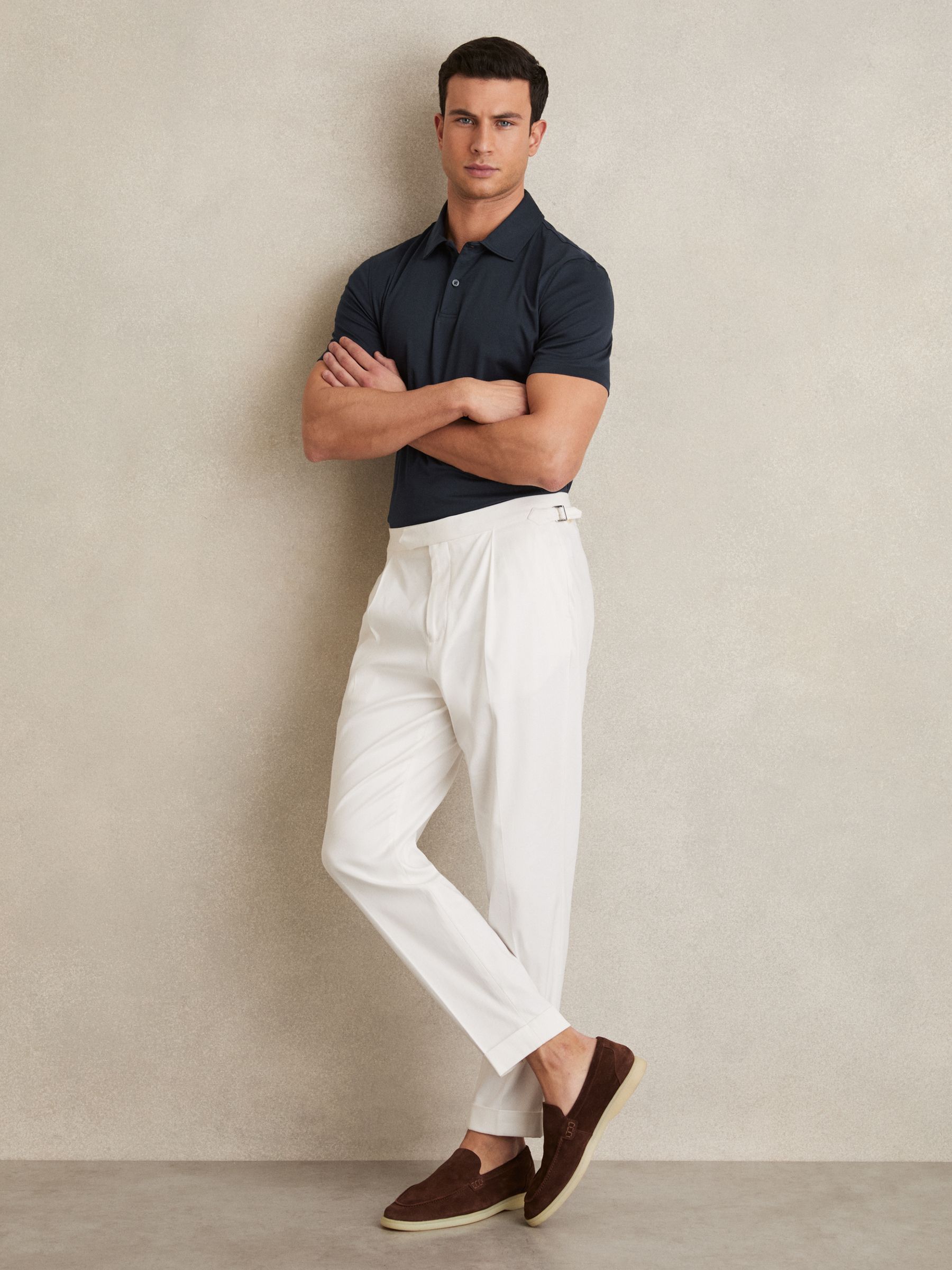 Air-Water Cotton Polo Shirt in Kale Green