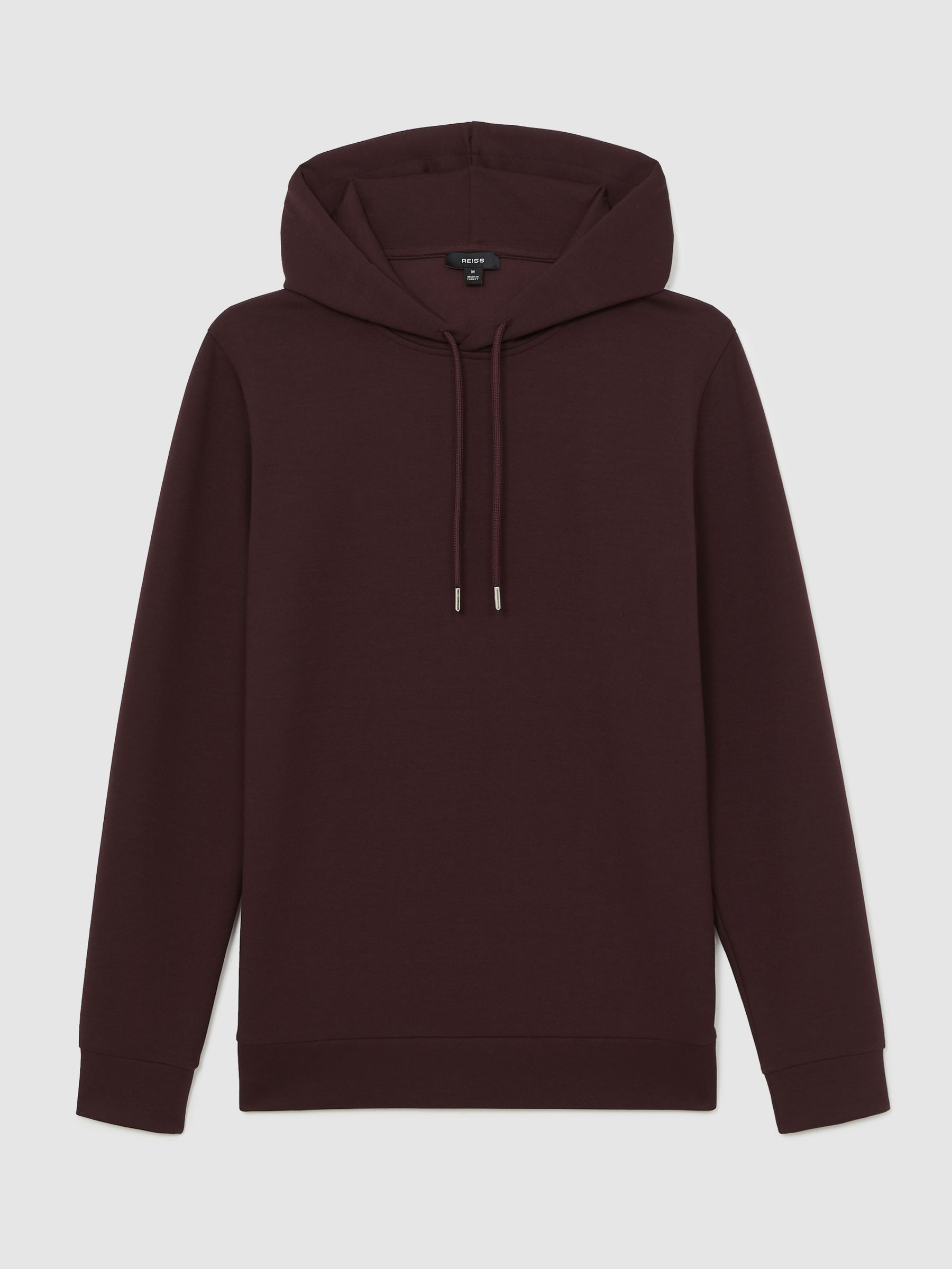 Interlock Jersey Drawstring Hoodie in Cherry Red