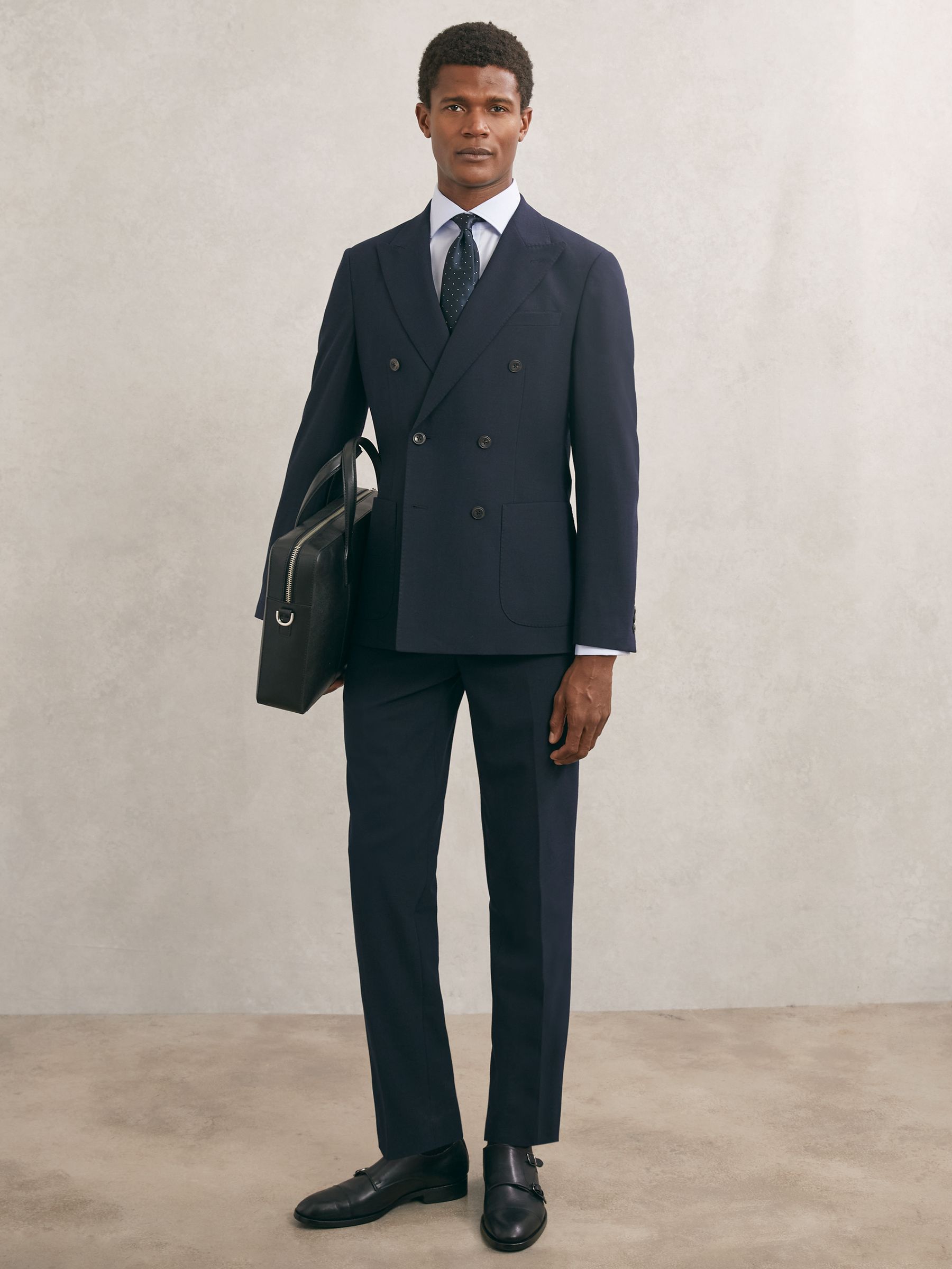 Regular Fit Stretch Double-Cuff Shirt Cotton-Blend in Soft Blue