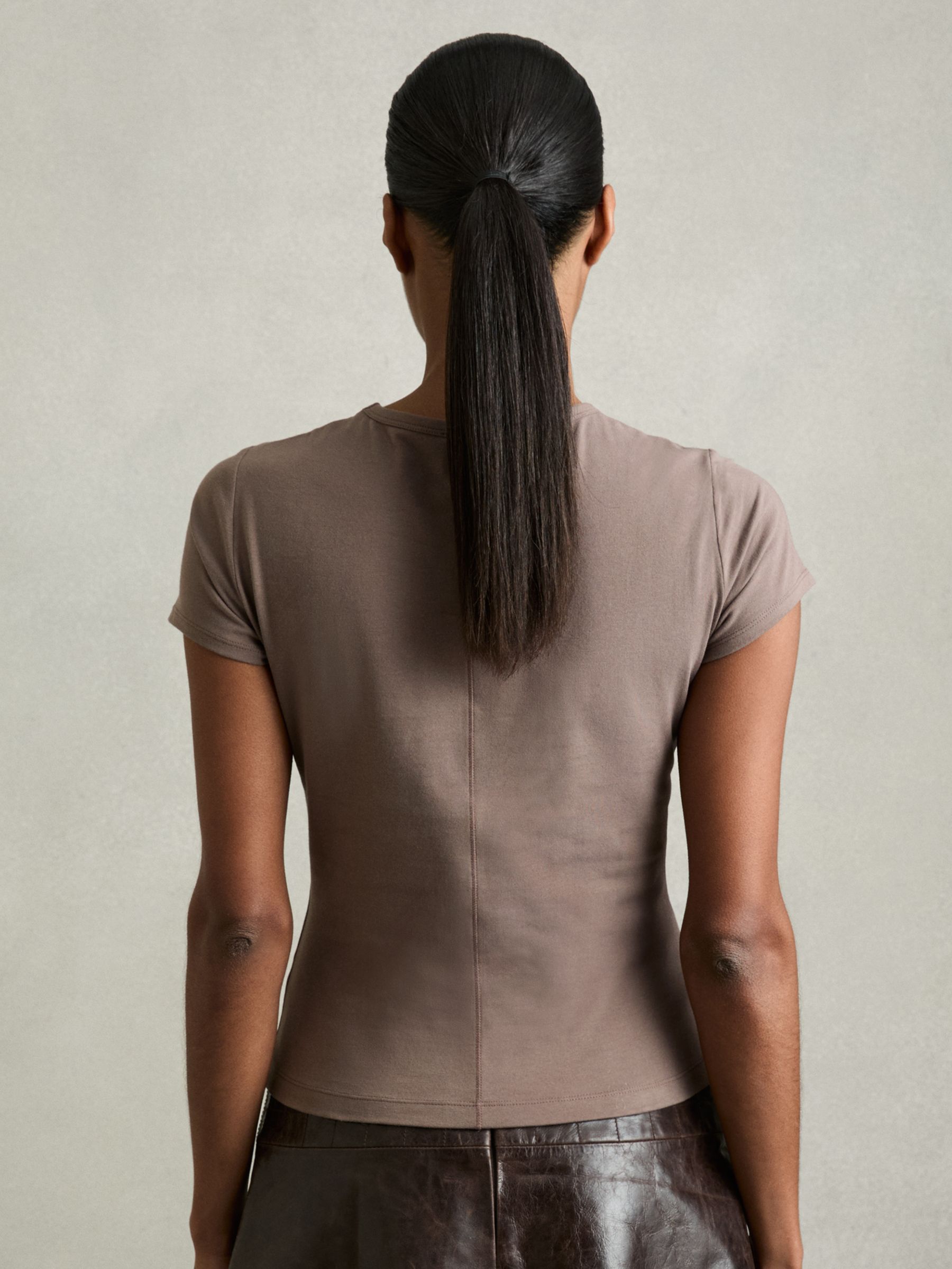 Stretch-Cotton Crew-Neck T-Shirt in Mink