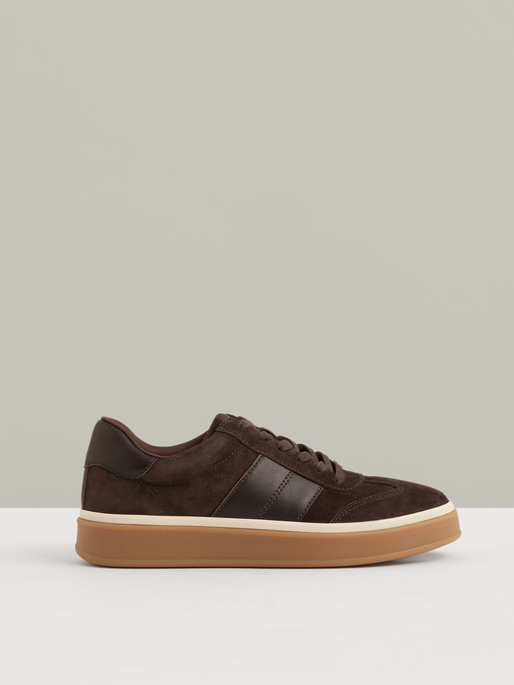 Suede Low-Top Trainers in Chocolate