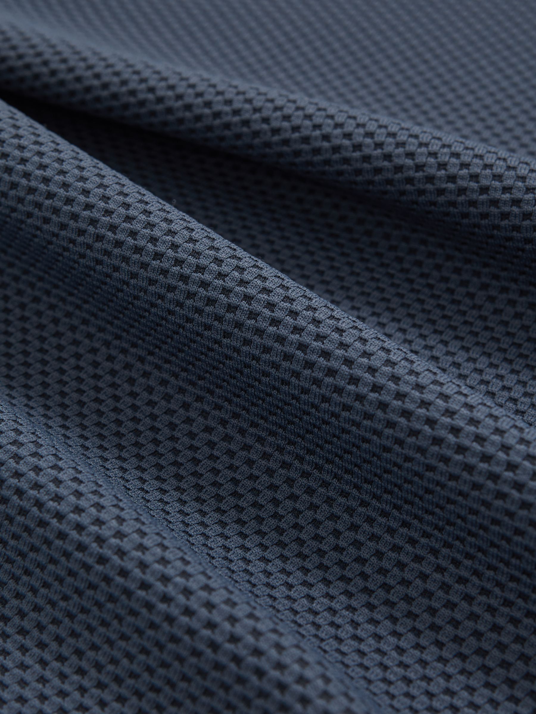 Textured Crew-Neck T-Shirt in Airforce Blue