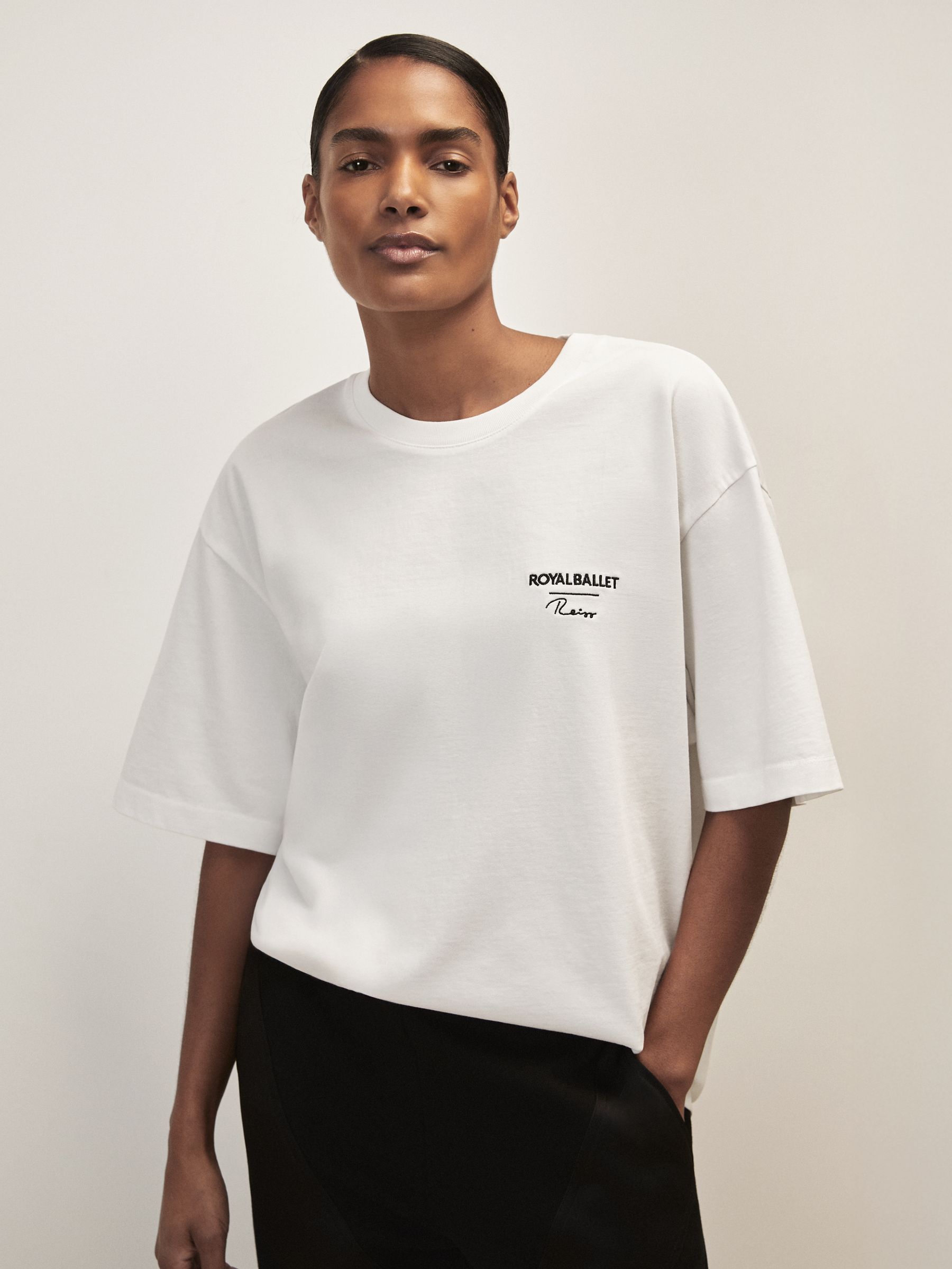 Reiss | Royal Ballet Logo Unisex Fit T-Shirt in White