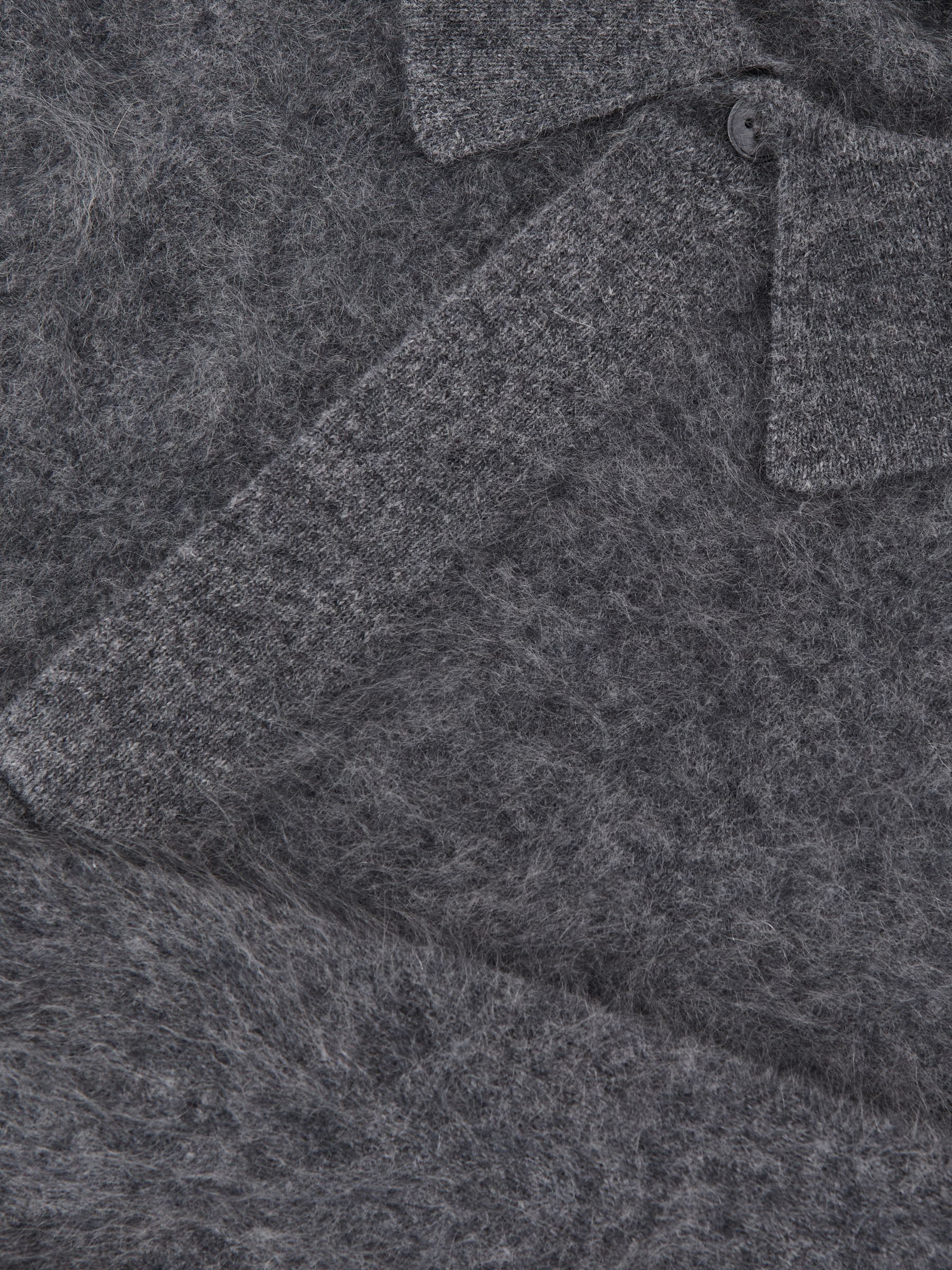 Atelier Brushed-Cashmere Polo Jumper in Mid Grey