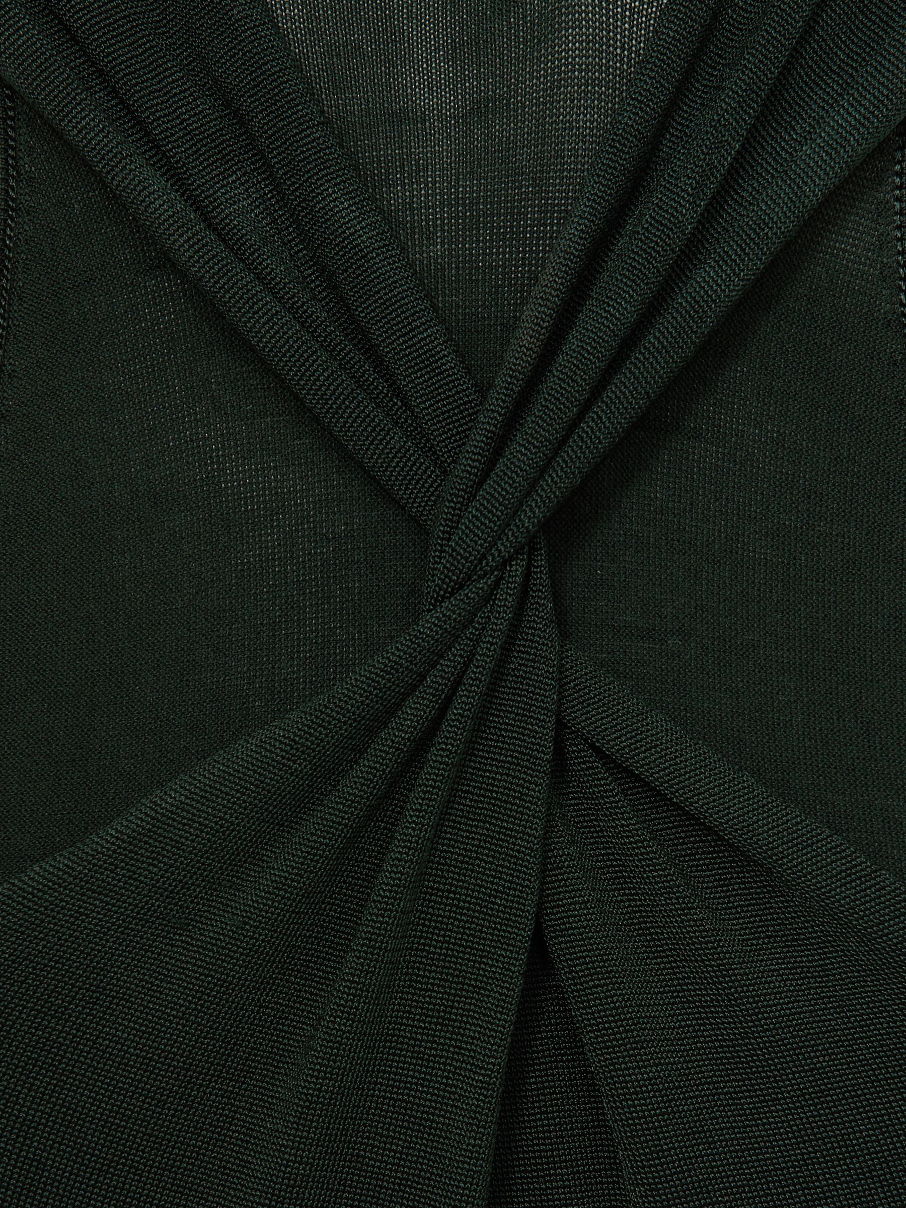 Petite Cut-Out Knitted Maxi Dress in Dark Green