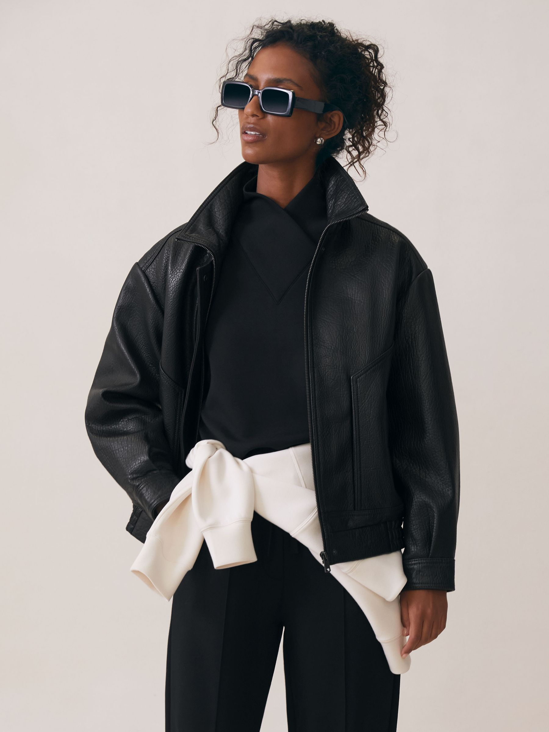 Modal-Blend Interlock Tapered Joggers in Black