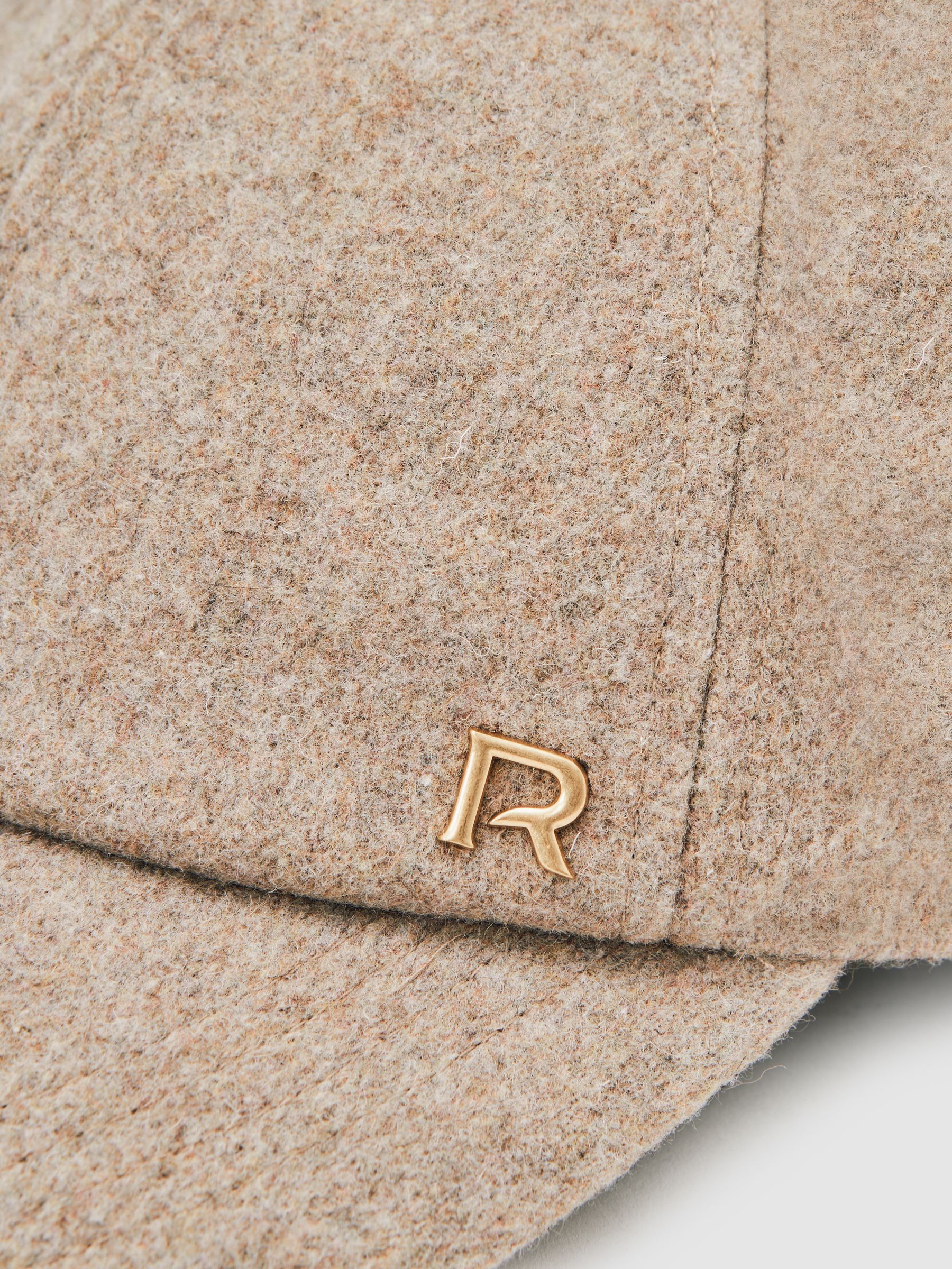 Wool-Blend Flannel Baseball Cap in Taupe