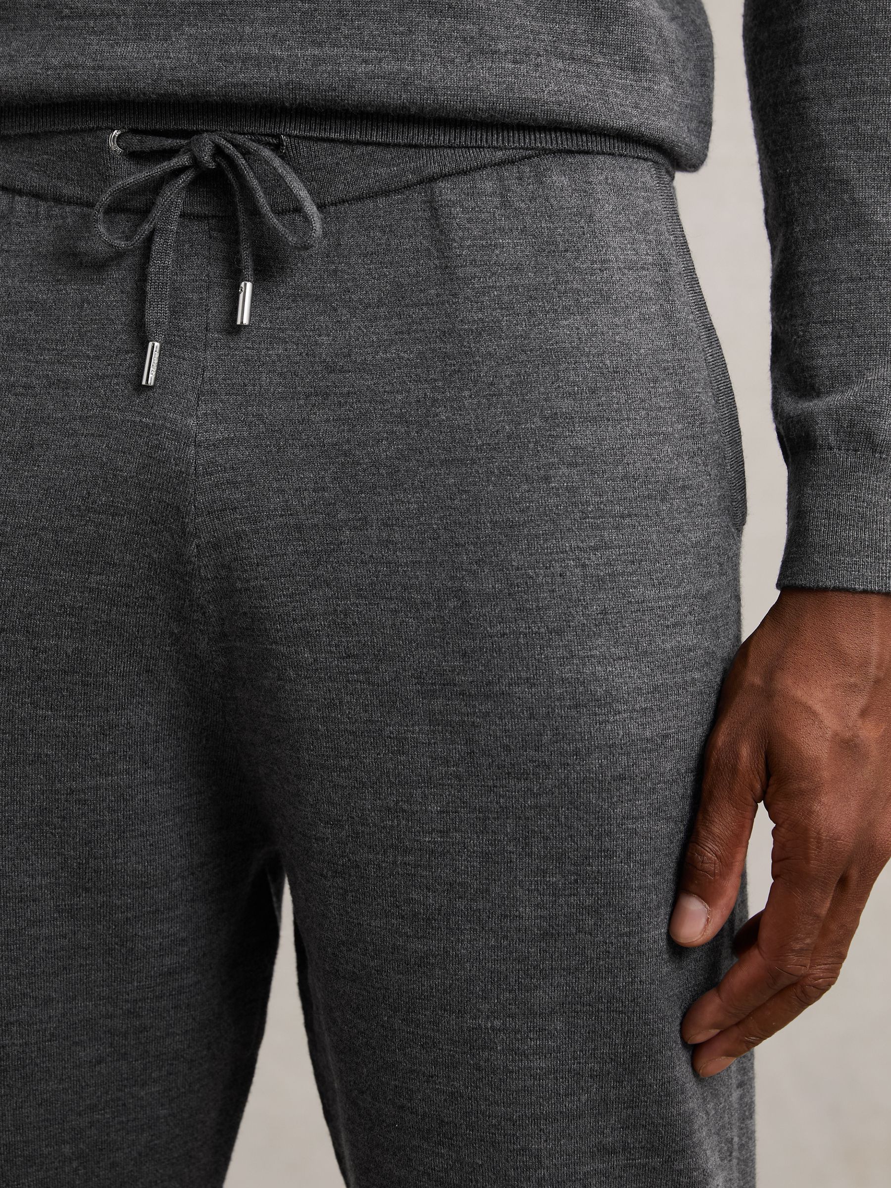 Merino Wool-Blend Cuffed Joggers in Derby Grey Melange