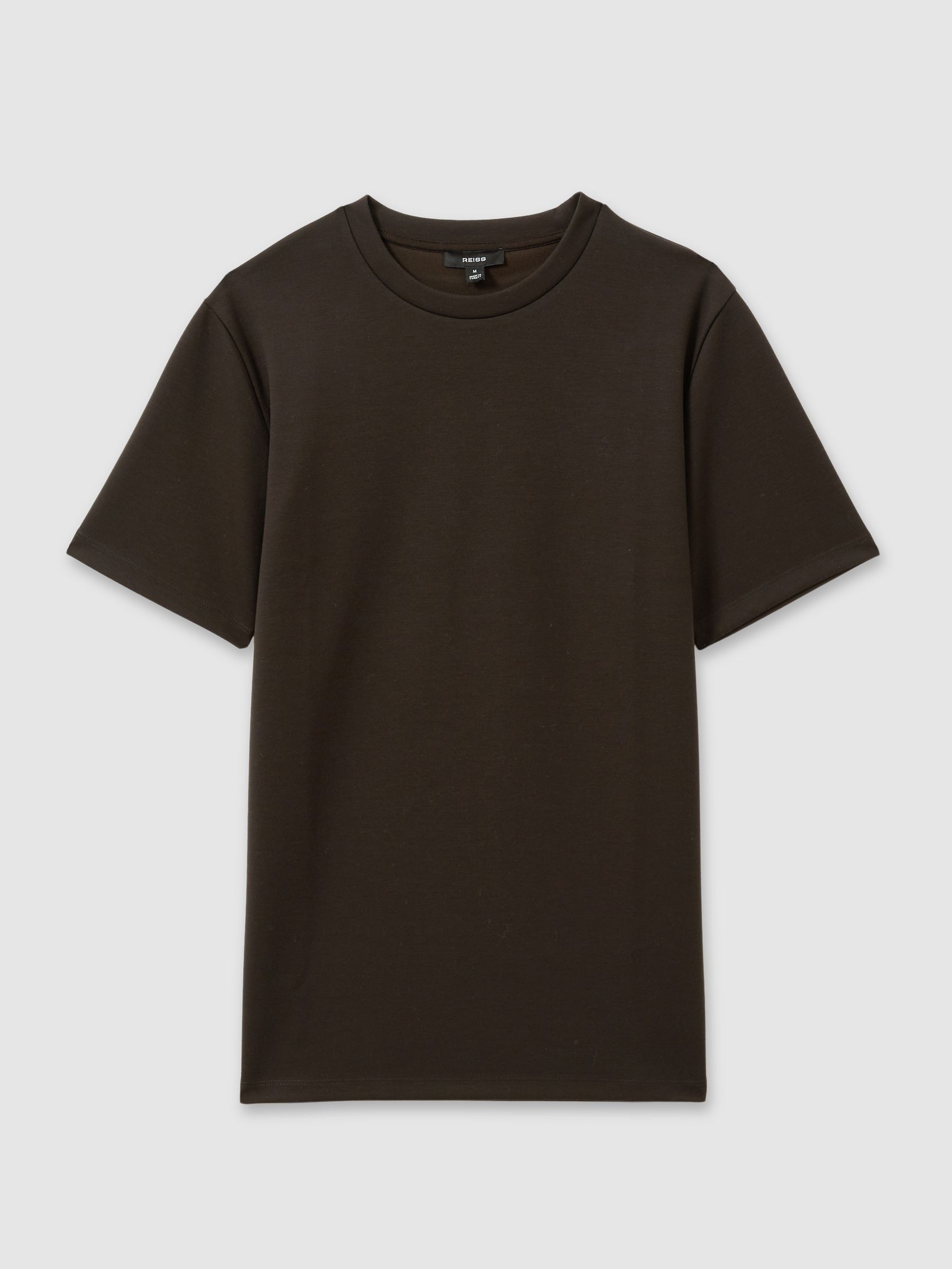 Premium Interlock Crew-Neck T-Shirt in Chocolate Brown
