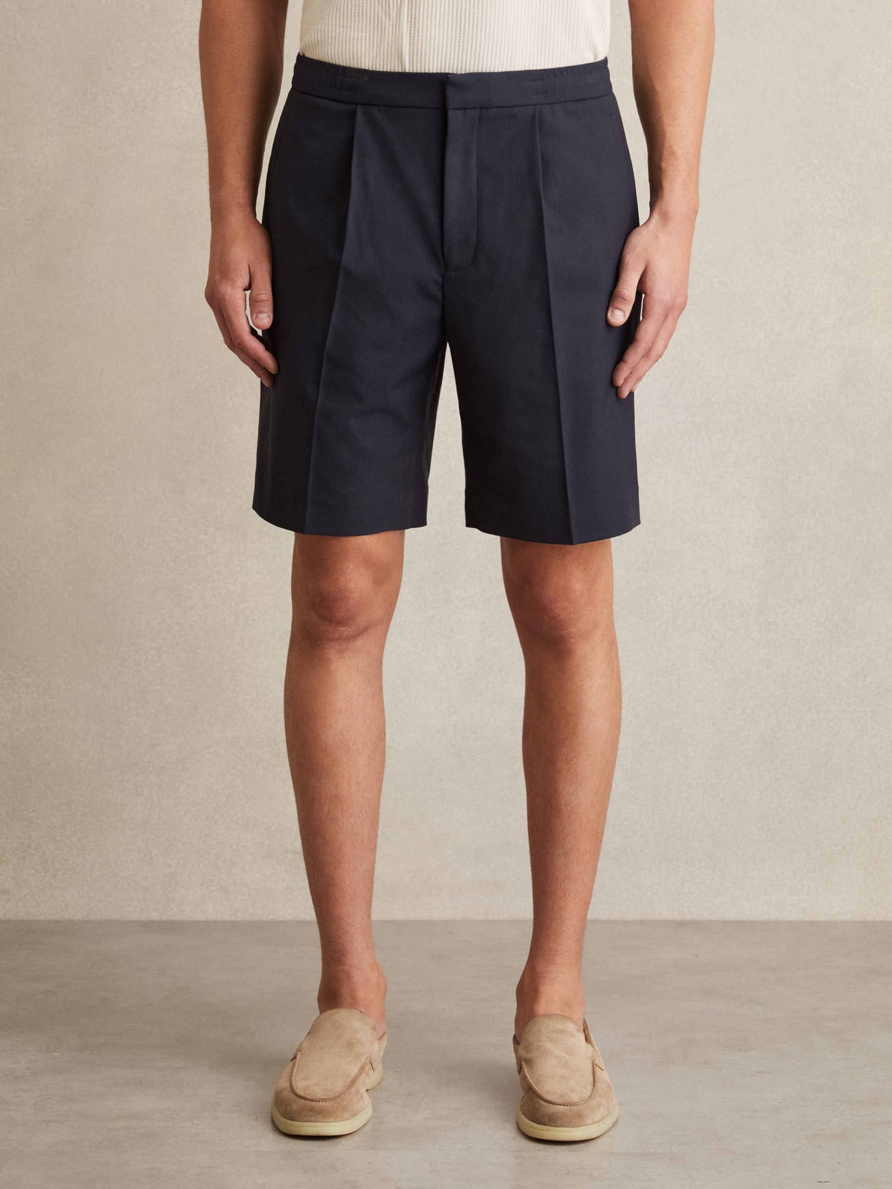 Relaxed Drawstring Shorts in Navy