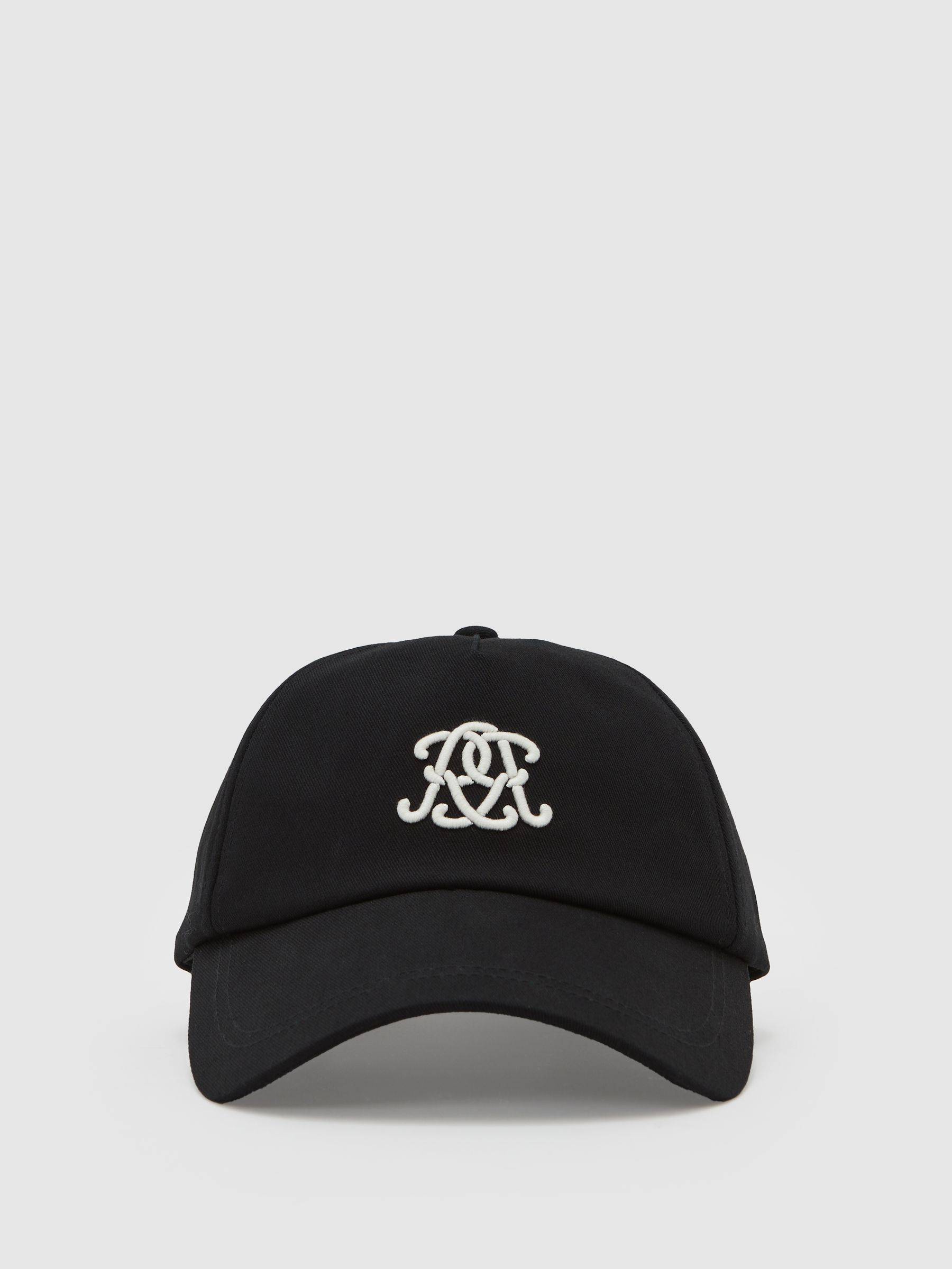 Monogram Embroidered Baseball Cap in Black