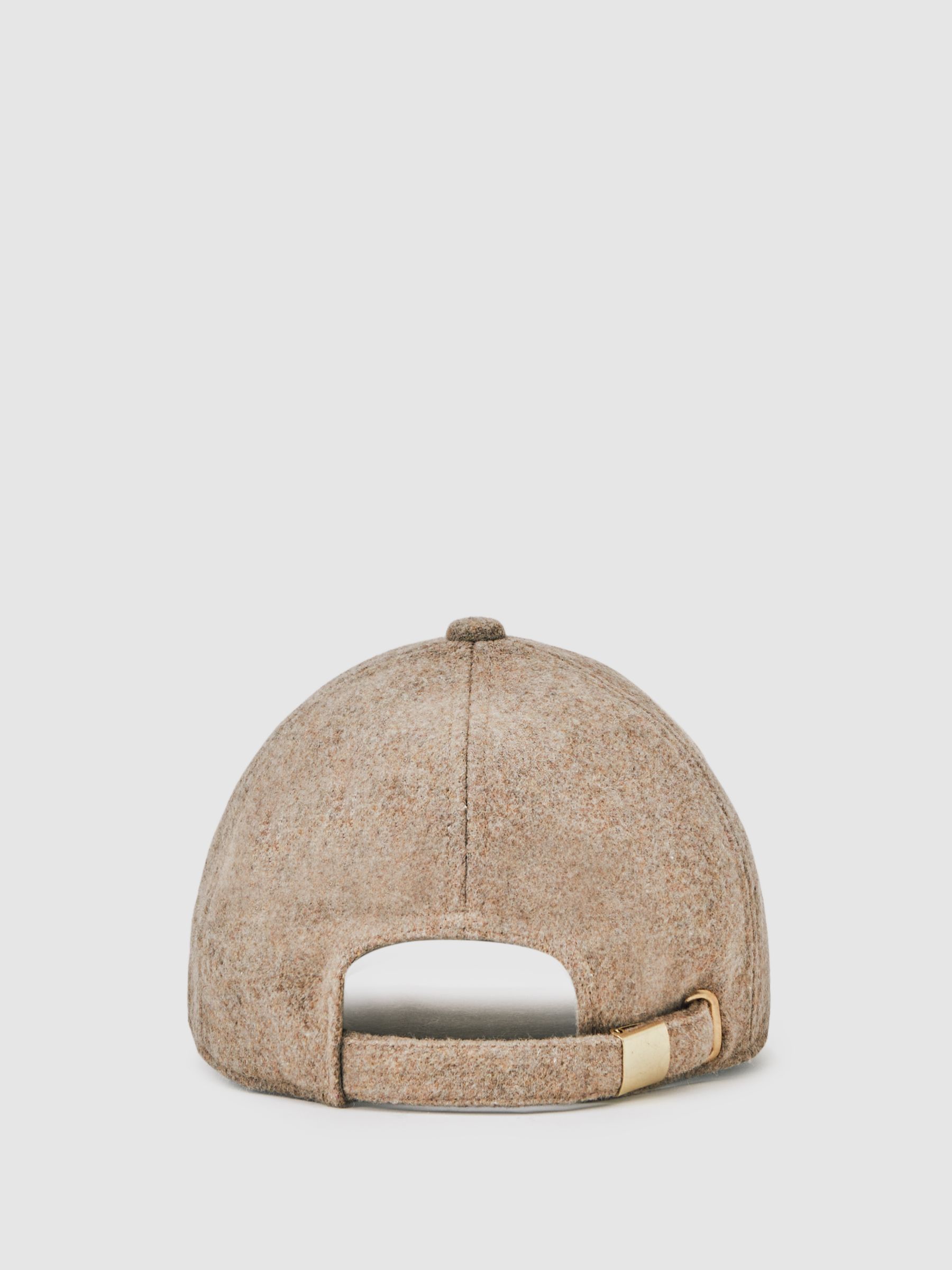 Wool-Blend Flannel Baseball Cap in Taupe