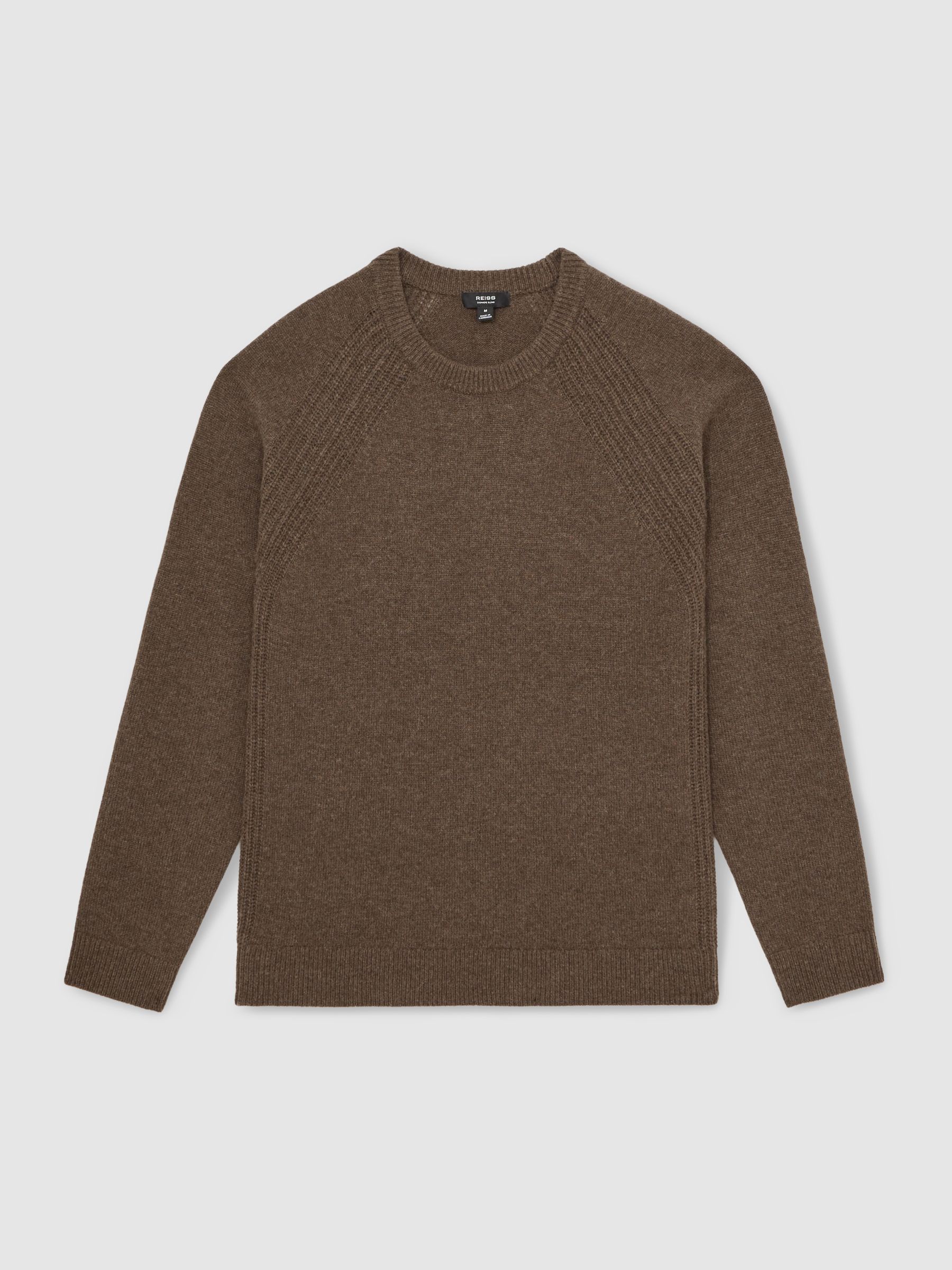 Wool-Cashmere Reverse-Seam Jumper in Pecan Brown