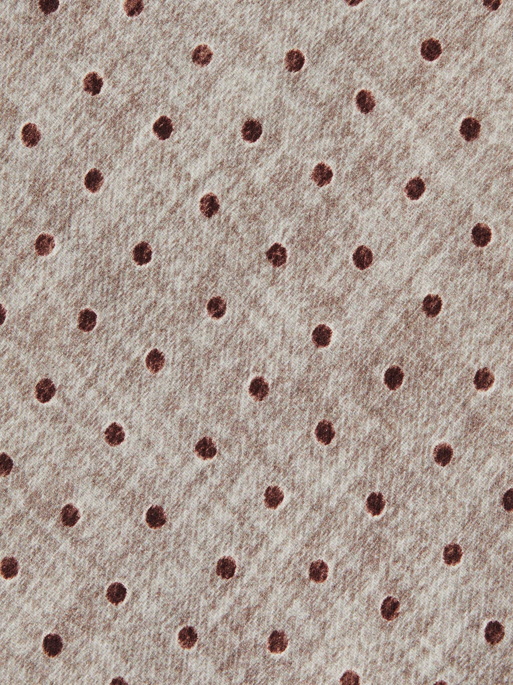 Wool-Cotton Polka-Dot Tie in Grey Melange