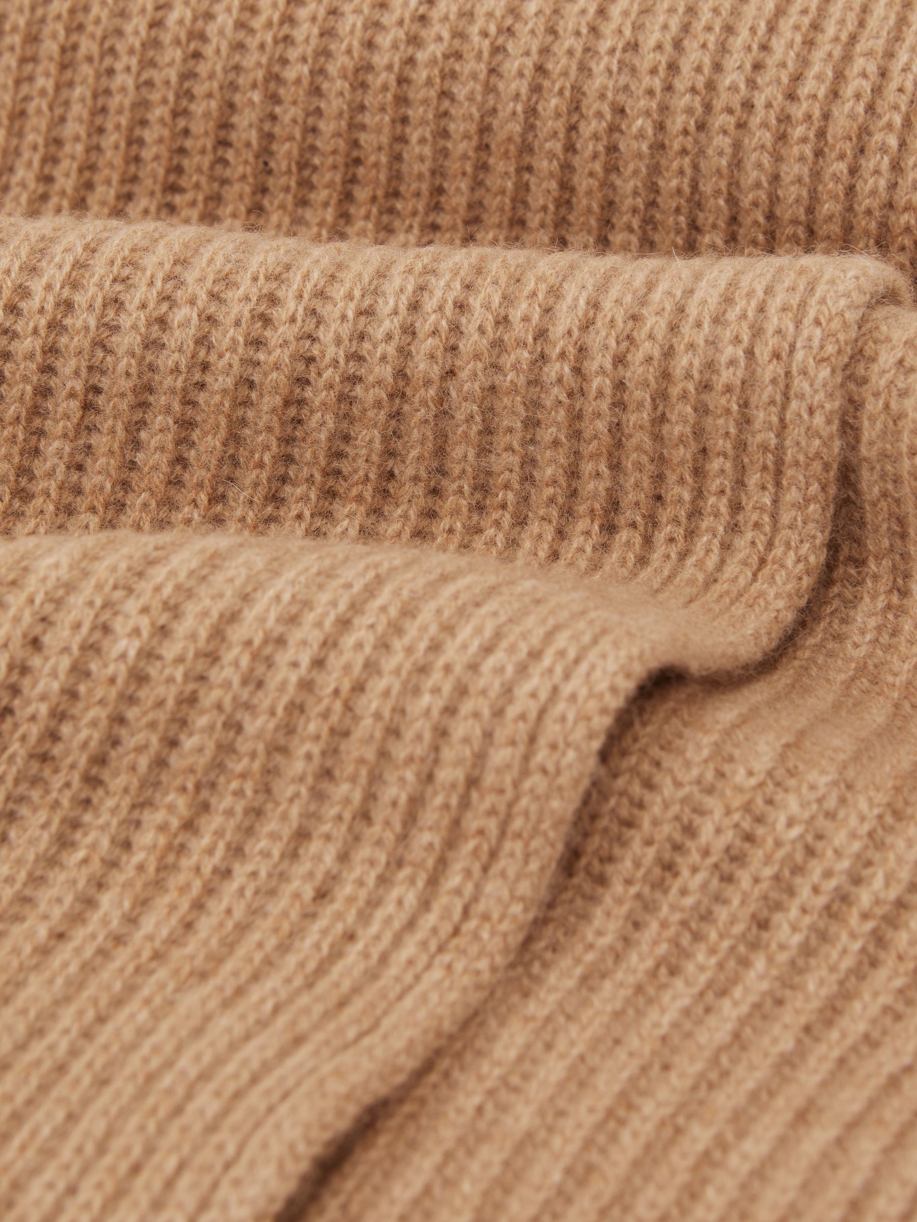Atelier 100% Cashmere Rib-Knit Scarf in Oatmeal