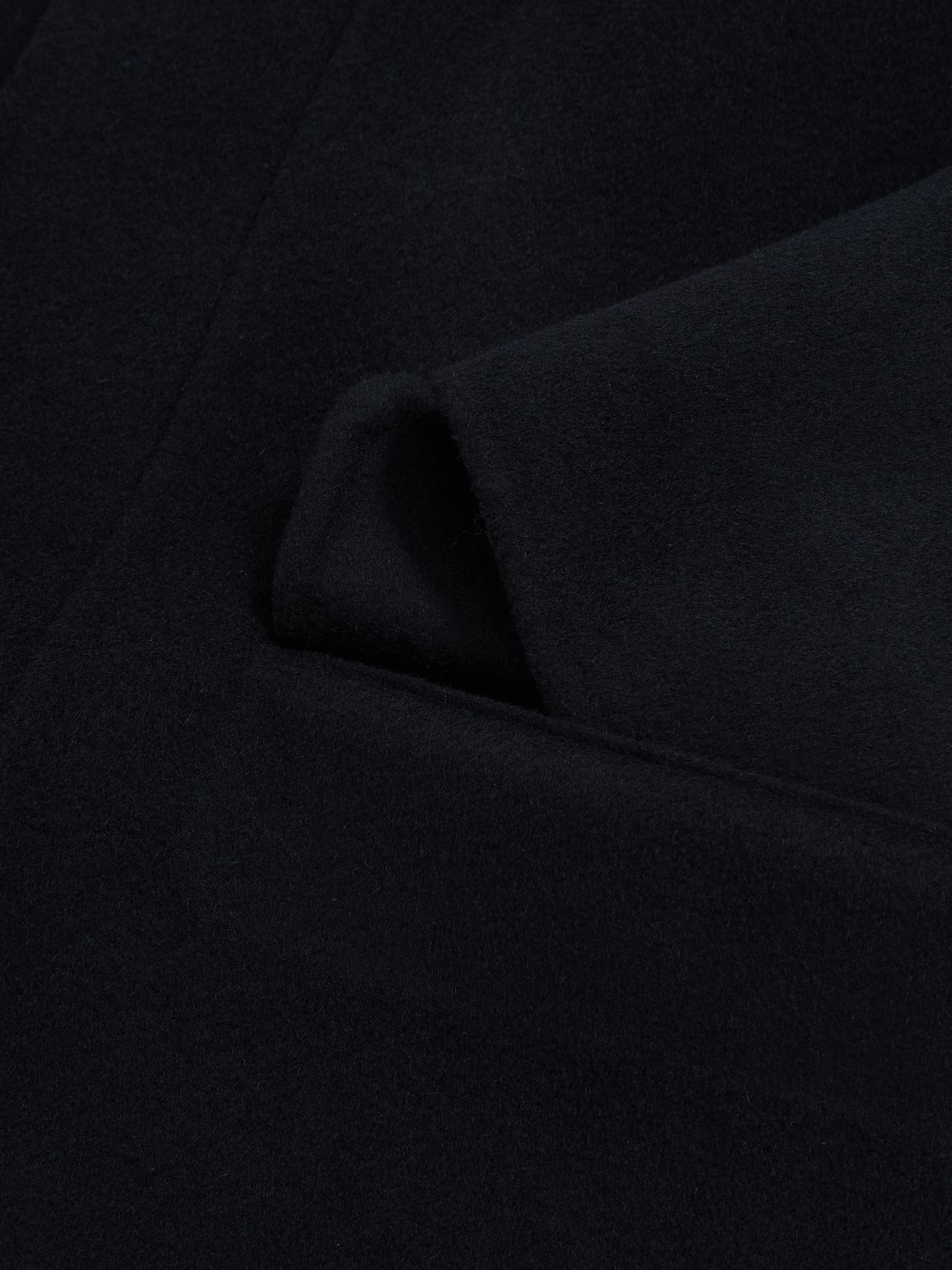 Wool Blend Double Face Button Jacket in Navy