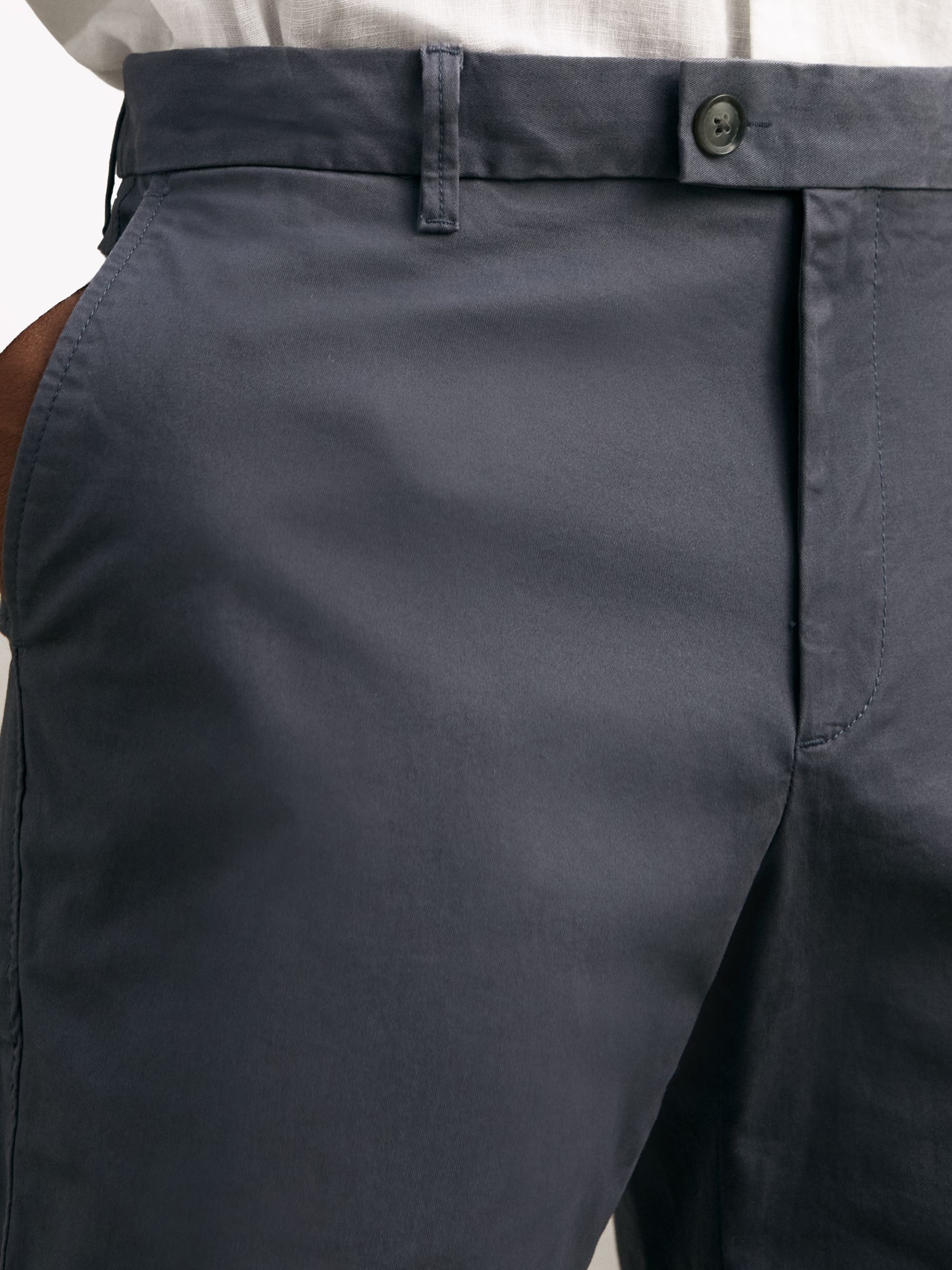 Cotton Chino Shorts with Stretch in Airforce Blue